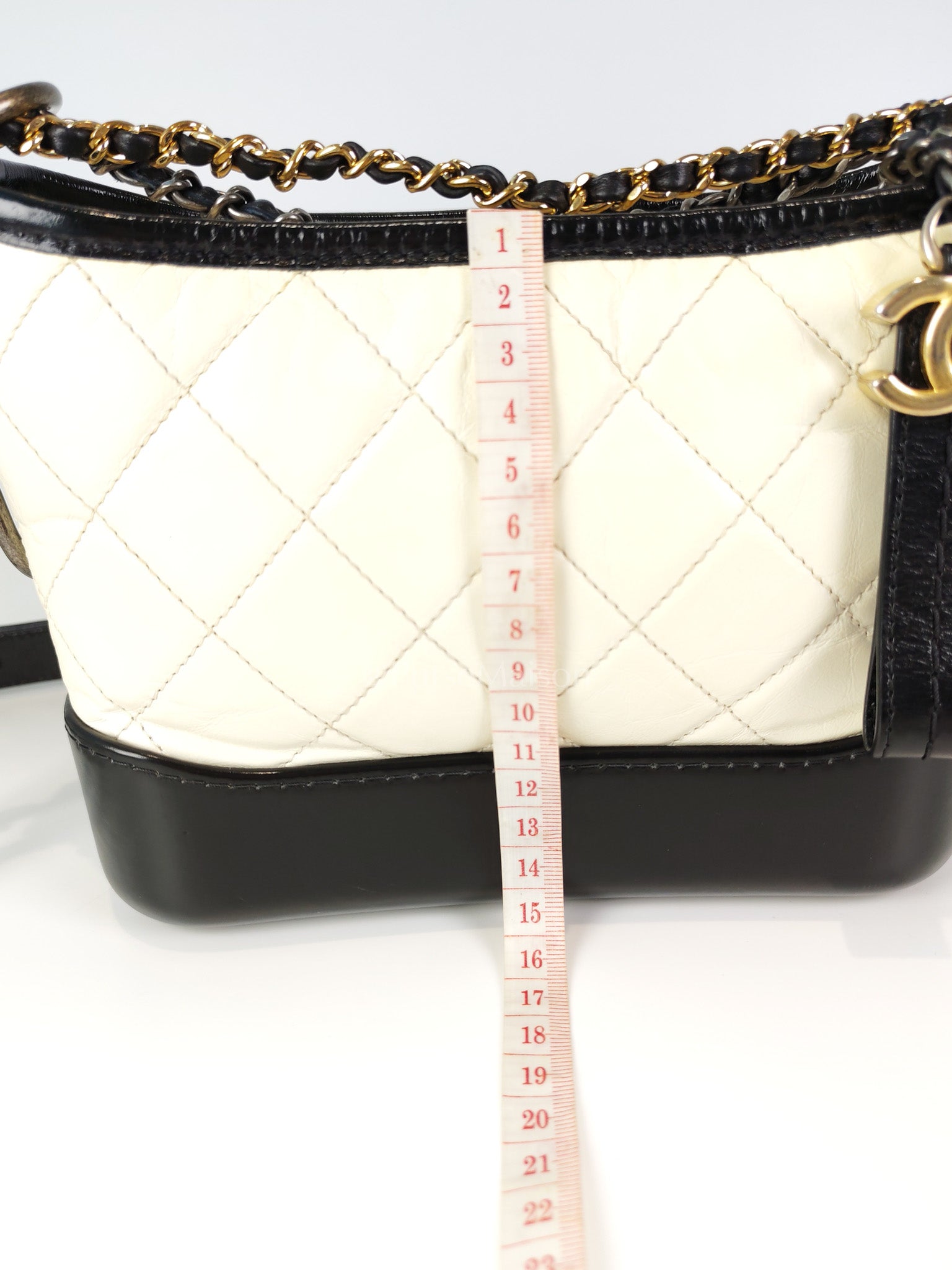 Gabrielle Small in Off White Distressed Calfskin Leather and Mixed Hardware Series 26 | Purse Maison Luxury Bags Shop