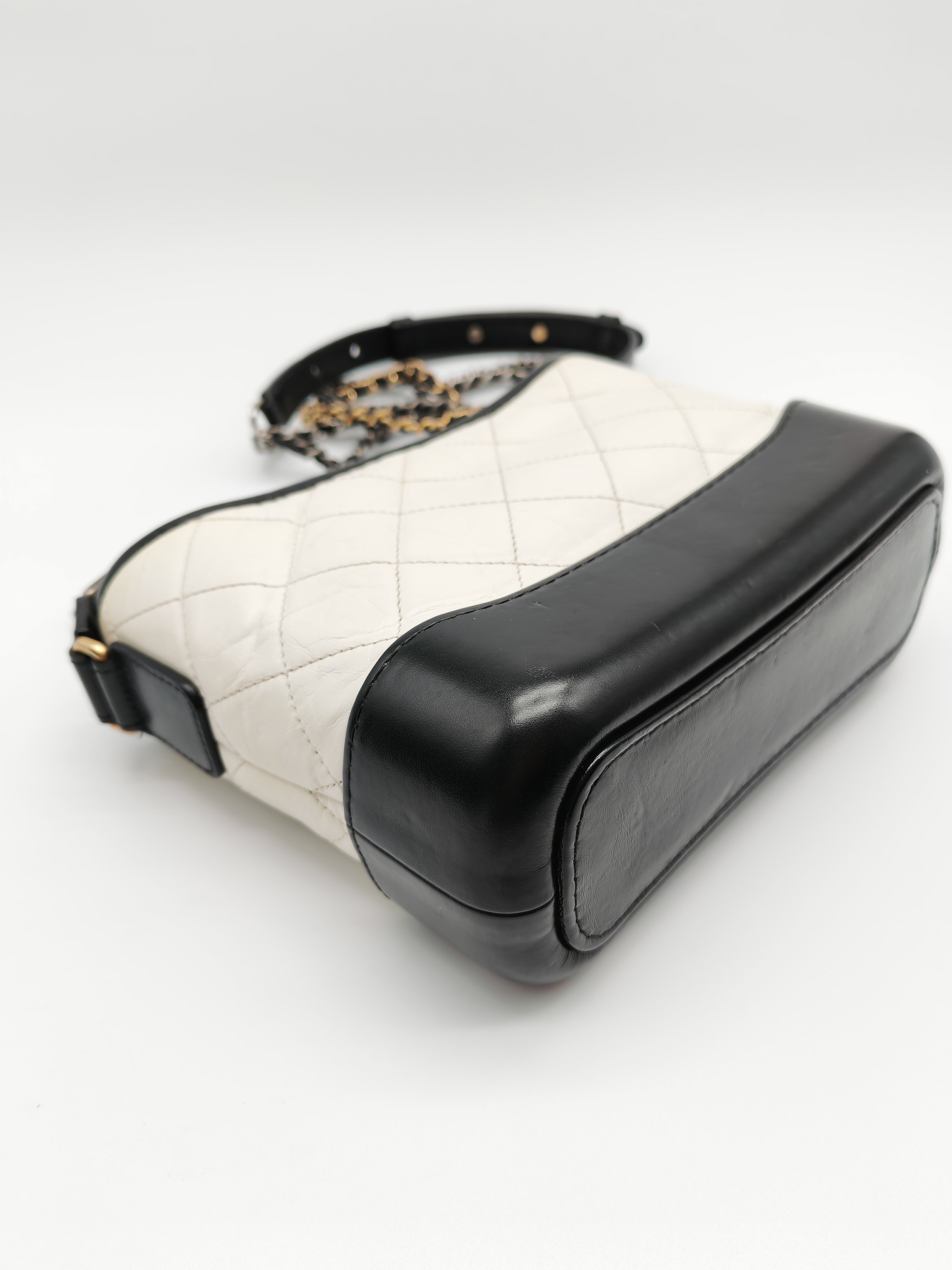 Gabrielle Small in Off White Distressed Calfskin Leather and Mixed Hardware Series 26 | Purse Maison Luxury Bags Shop