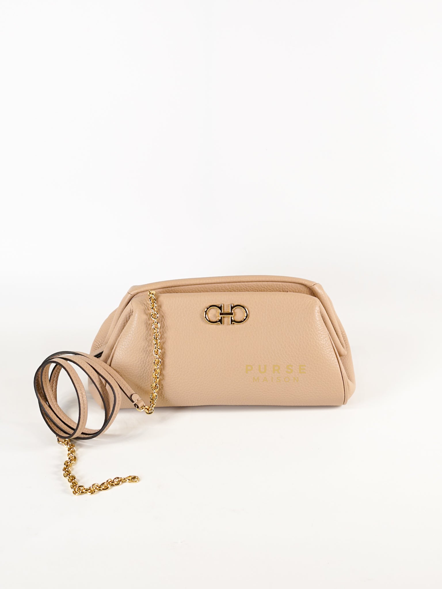 Gancini Calfskin Leather Mini Crossbody Bag in Pink | Purse Maison Luxury Bags Shop