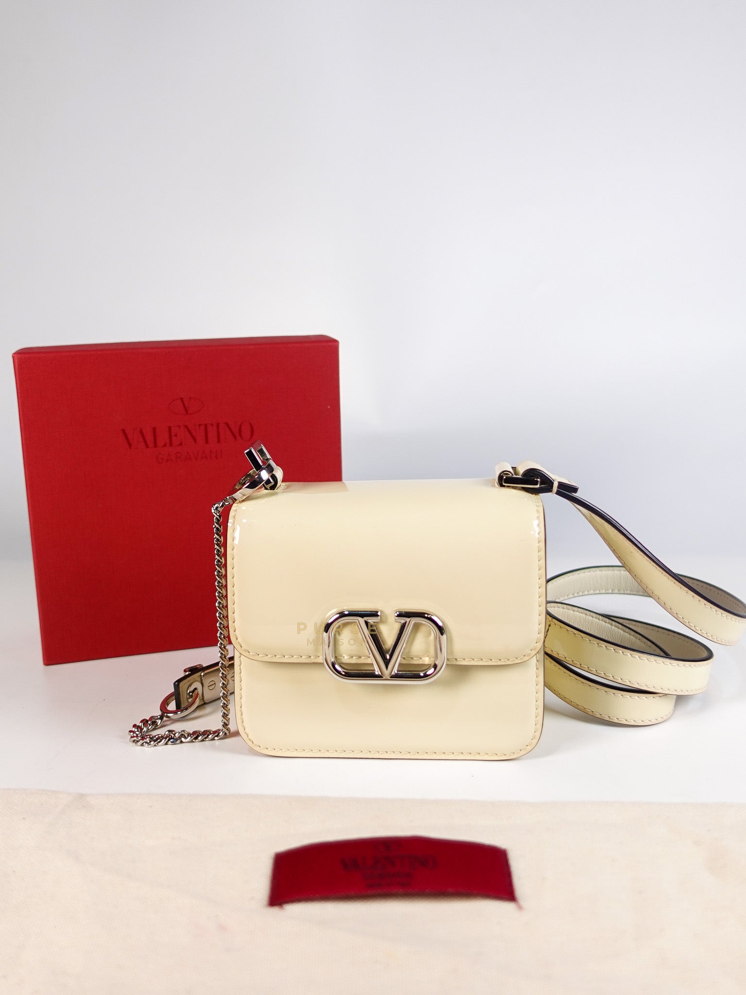 Garavani V-Logo Crossbody Bag Mini in Cream | Purse Maison Luxury Bags Shop