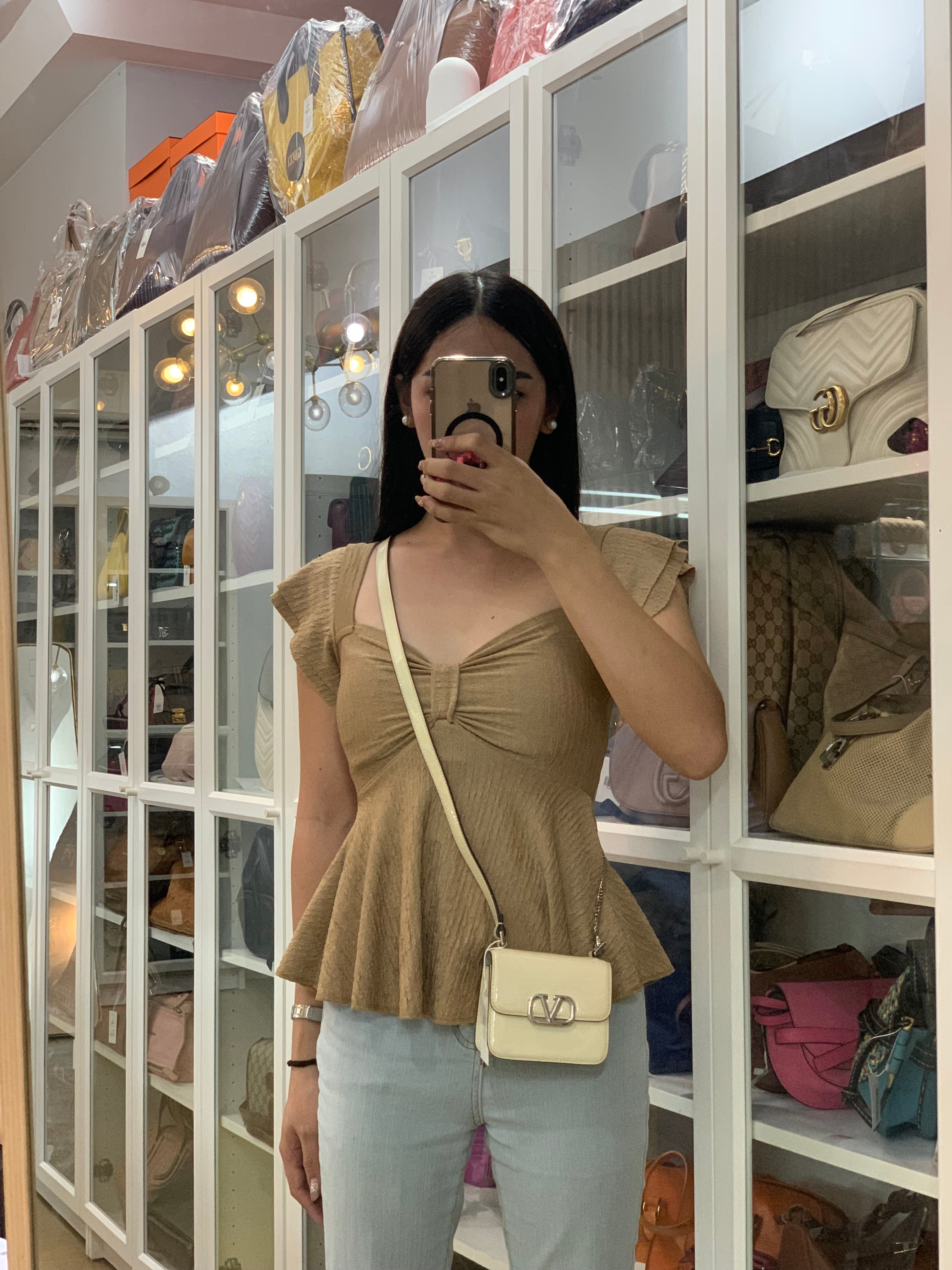 Garavani V-Logo Crossbody Bag Mini in Cream | Purse Maison Luxury Bags Shop