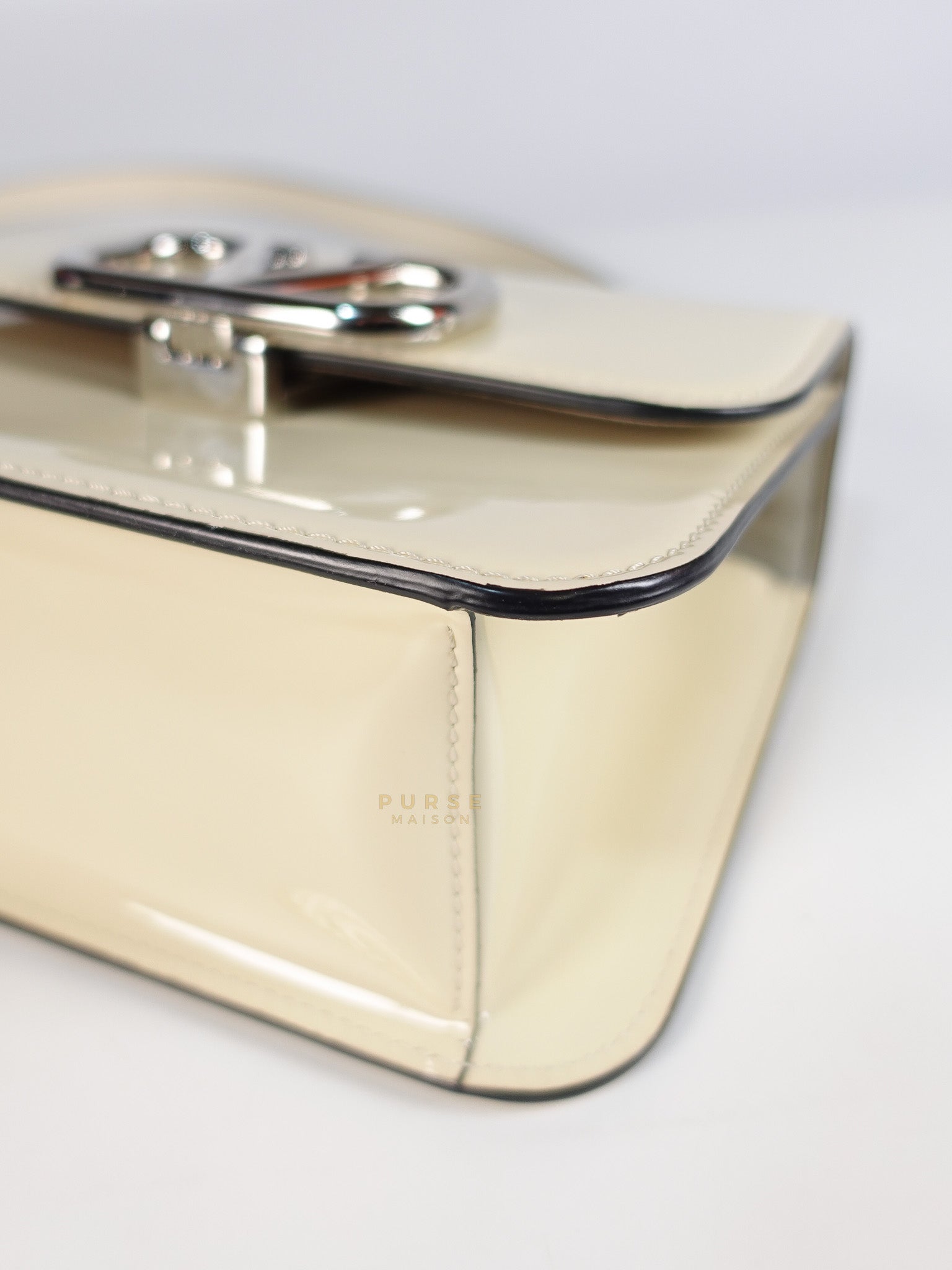 Garavani V-Logo& Almond Beige Patent Small Crossbody Bag | Purse Maison Luxury Bags Shop