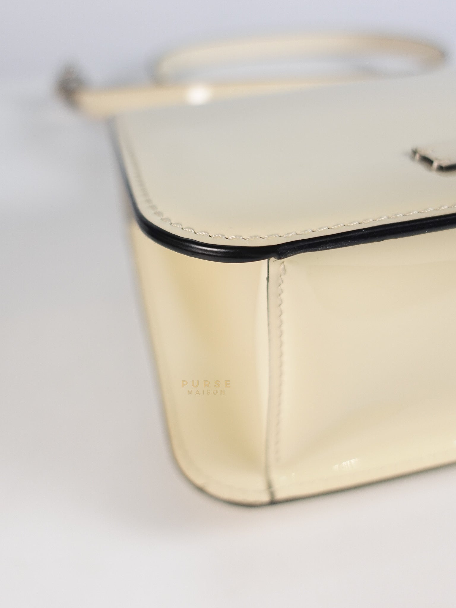 Garavani V-Logo& Almond Beige Patent Small Crossbody Bag | Purse Maison Luxury Bags Shop