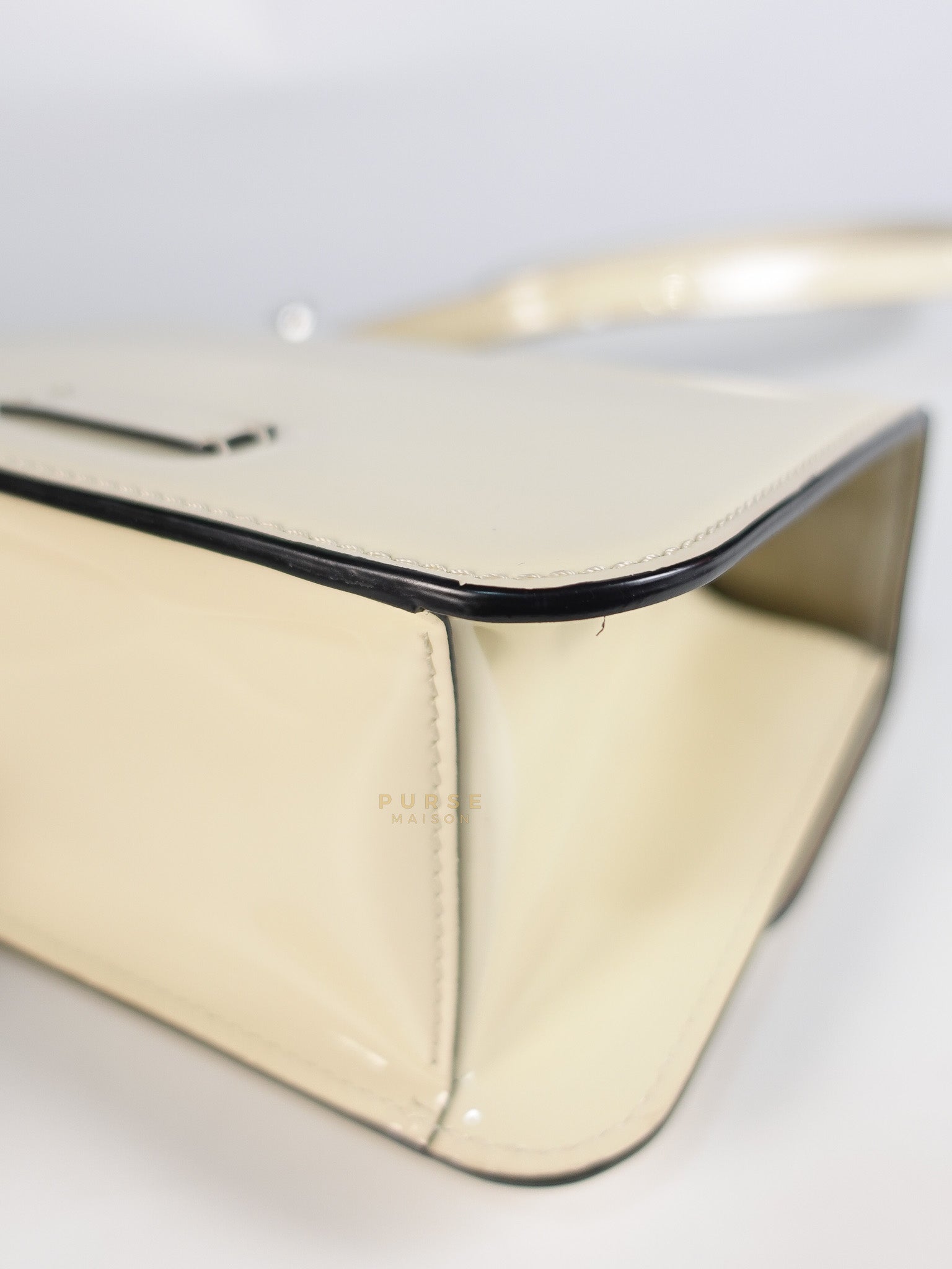 Garavani V-Logo& Almond Beige Patent Small Crossbody Bag | Purse Maison Luxury Bags Shop