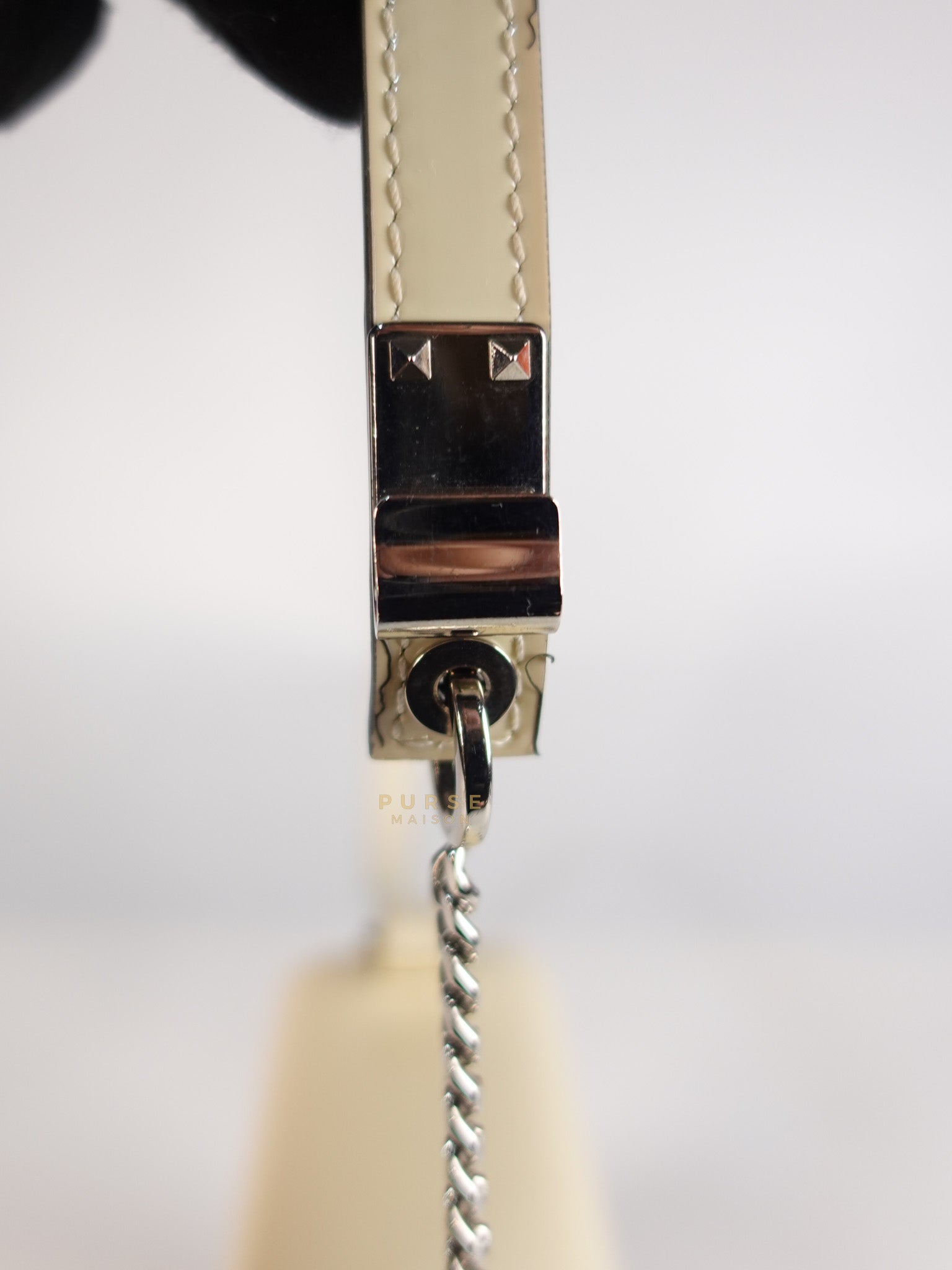 Garavani V-Logo& Almond Beige Patent Small Crossbody Bag | Purse Maison Luxury Bags Shop