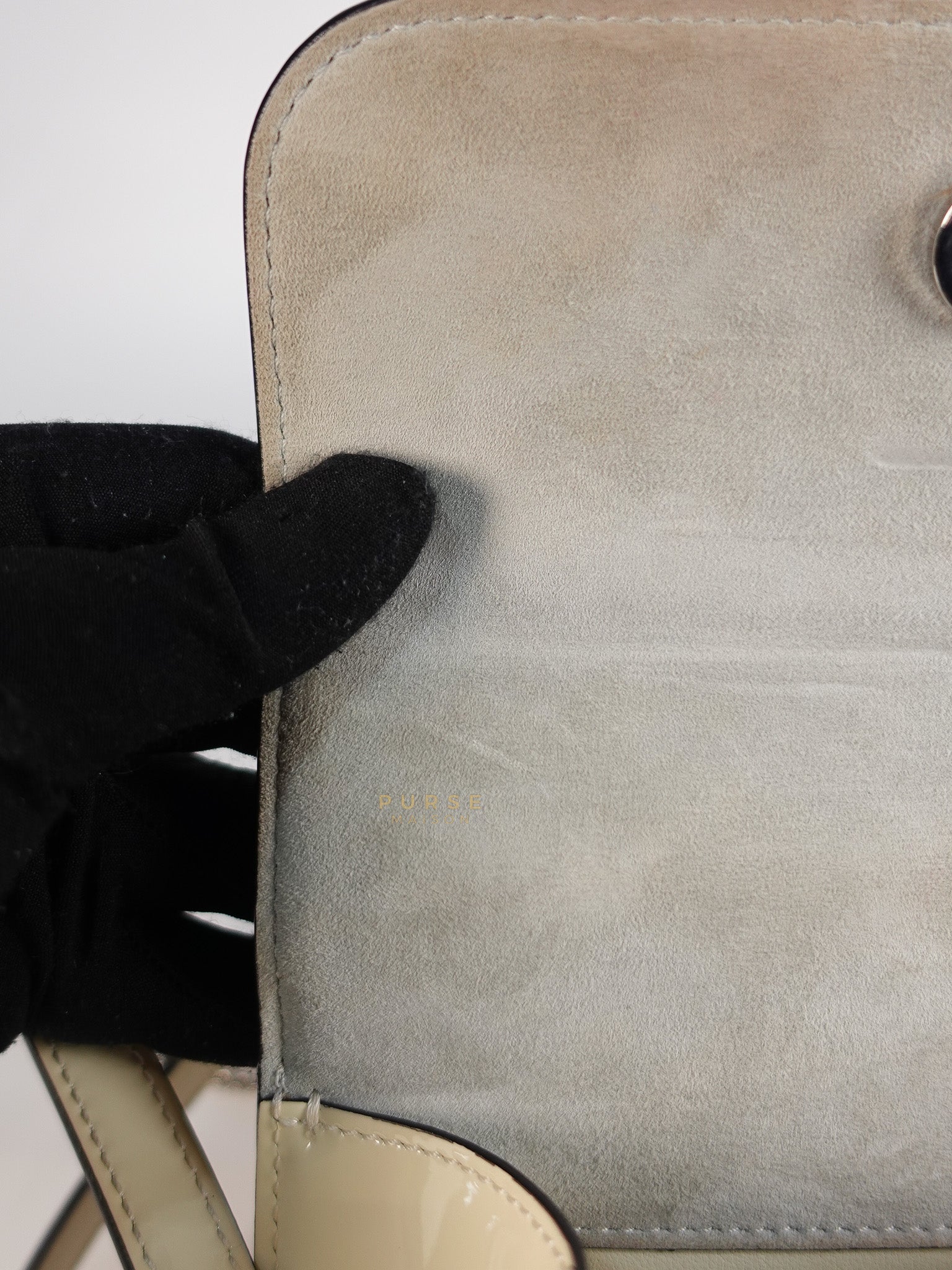 Garavani V-Logo& Almond Beige Patent Small Crossbody Bag | Purse Maison Luxury Bags Shop