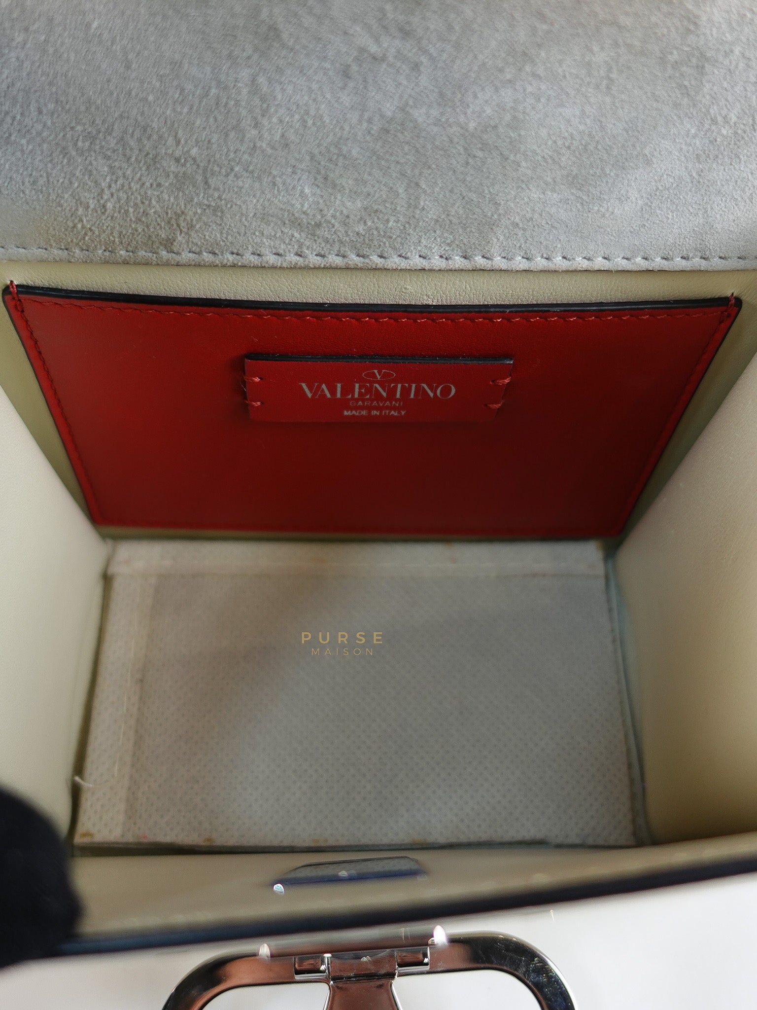 Garavani V-Logo& Almond Beige Patent Small Crossbody Bag | Purse Maison Luxury Bags Shop