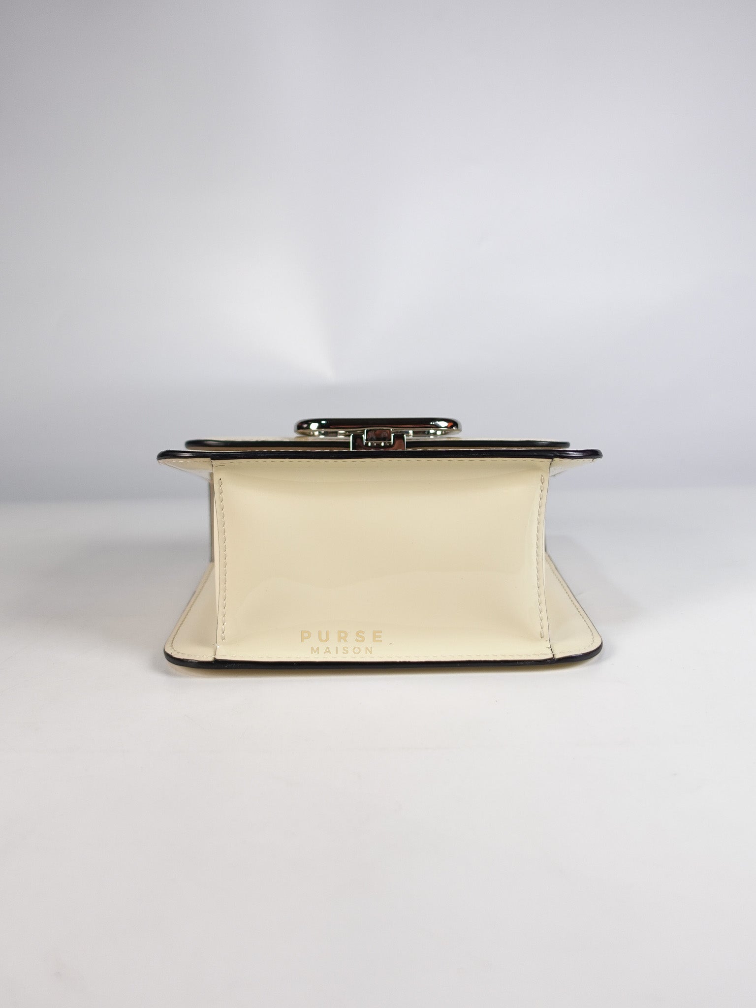 Garavani V-Logo& Almond Beige Patent Small Crossbody Bag | Purse Maison Luxury Bags Shop