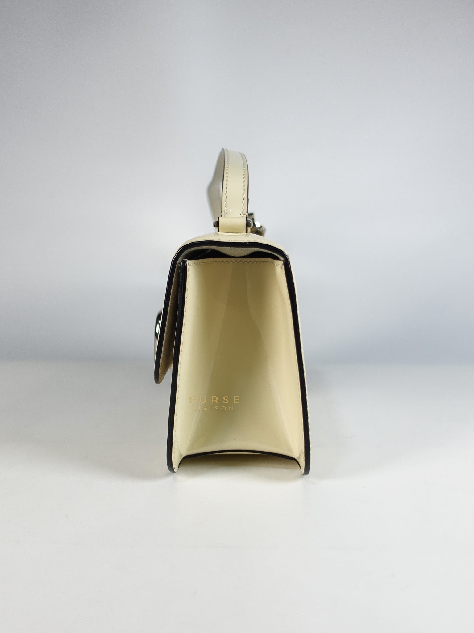 Garavani V-Logo& Almond Beige Patent Small Crossbody Bag | Purse Maison Luxury Bags Shop