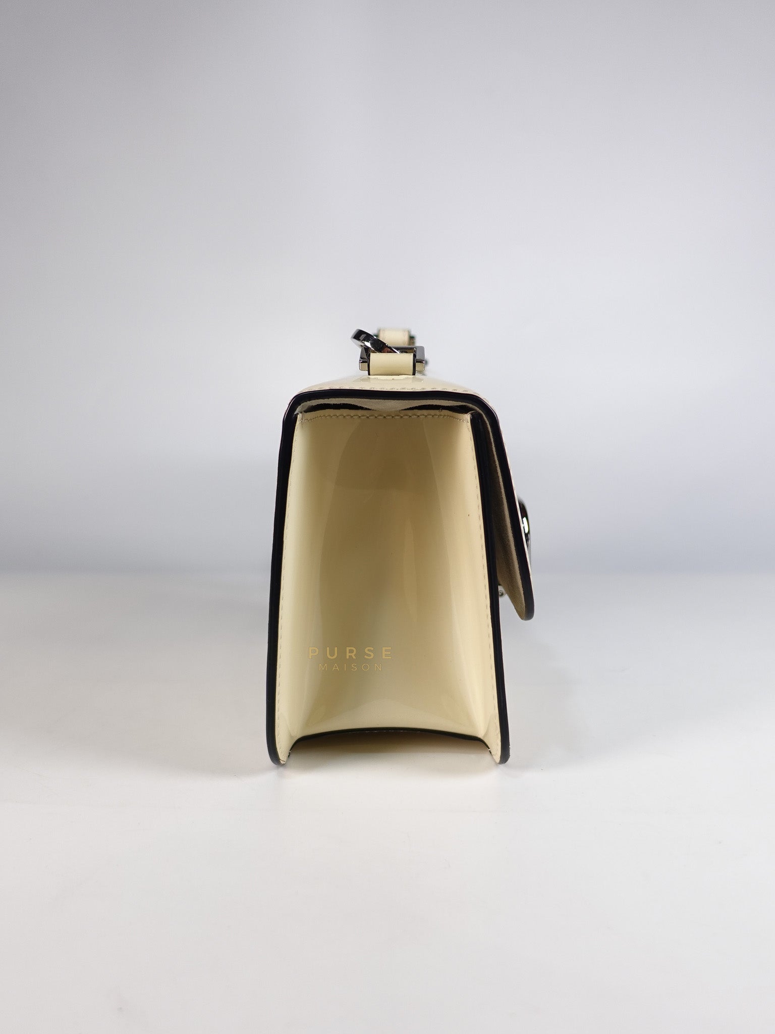 Garavani V-Logo& Almond Beige Patent Small Crossbody Bag | Purse Maison Luxury Bags Shop