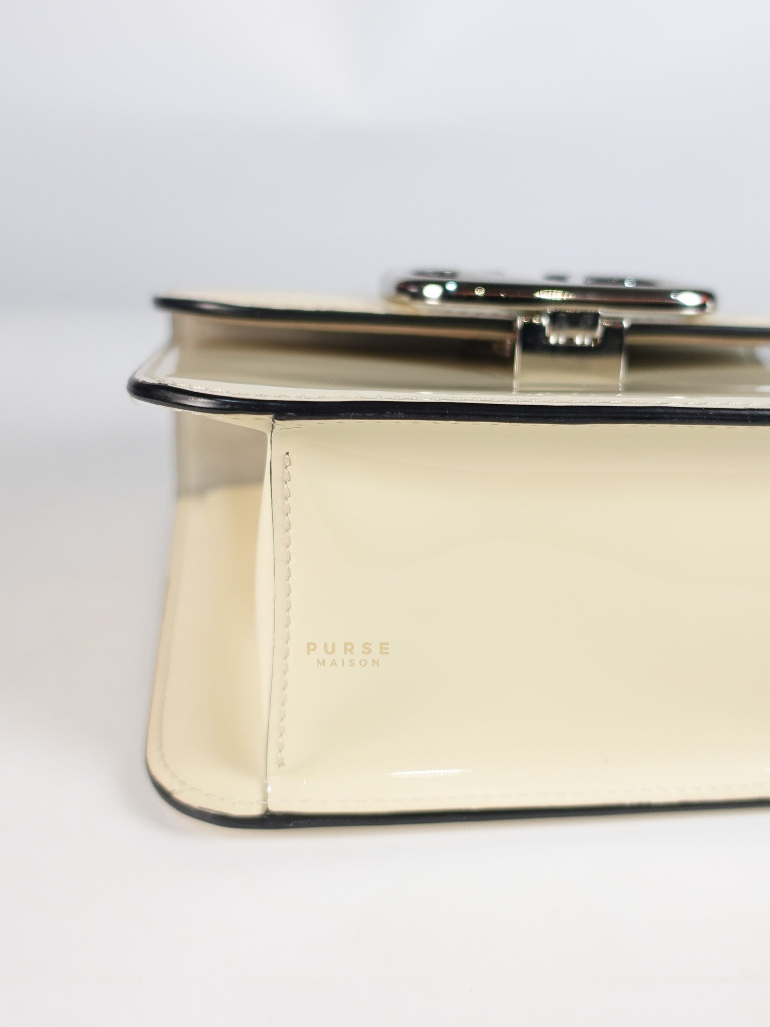 Garavani V-Logo& Almond Beige Patent Small Crossbody Bag | Purse Maison Luxury Bags Shop