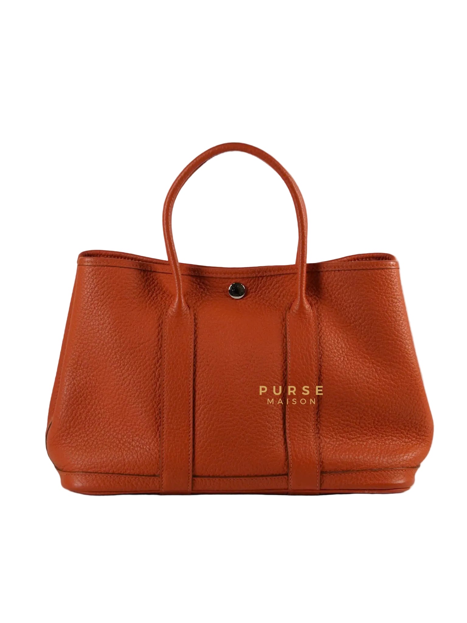 Garden Party 30 in Poppy Orange Negonda Leather PHW Stamp Square Q (2013) | Purse Maison Luxury Bags Shop