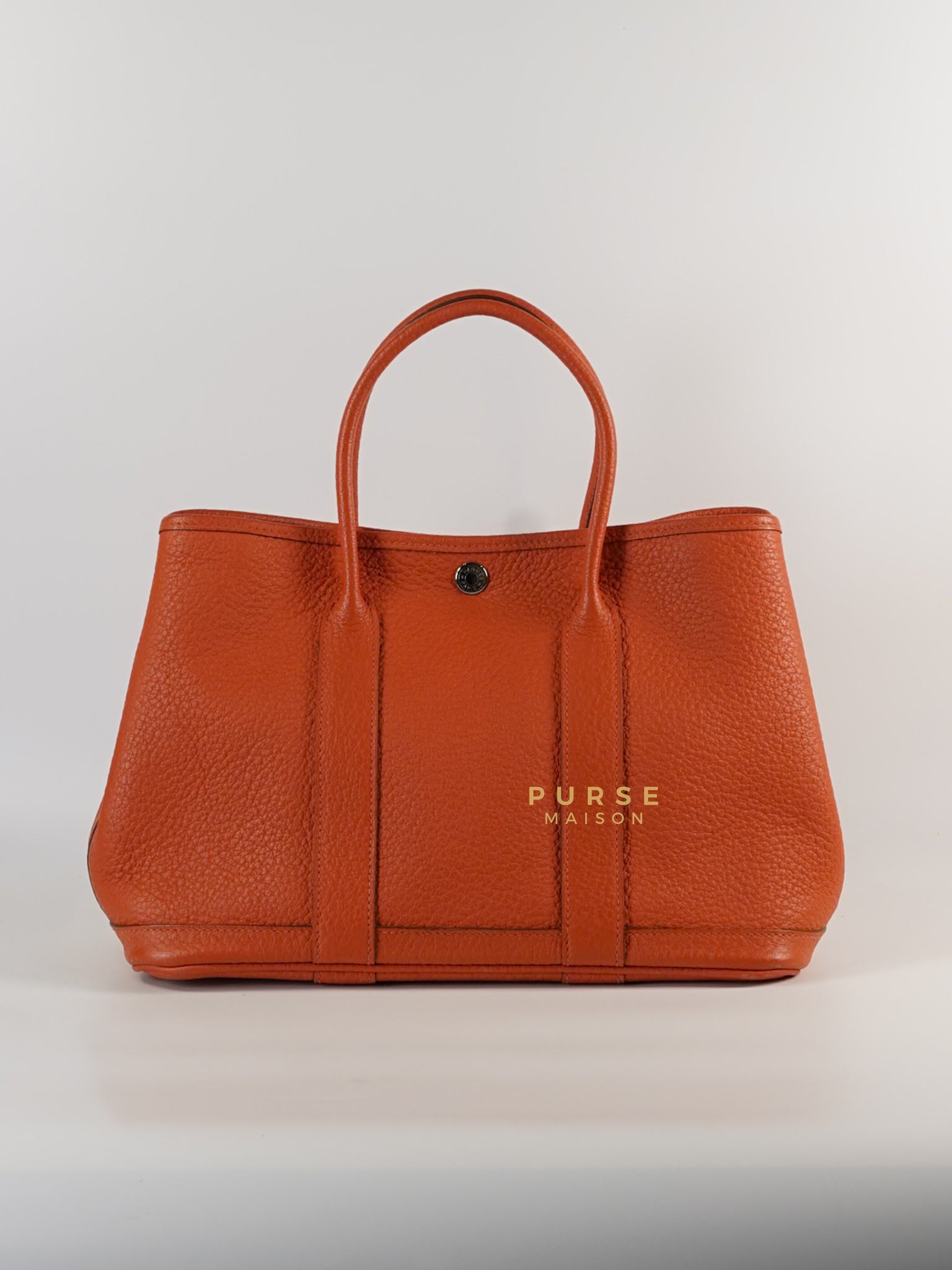 Garden Party 30 in Poppy Orange Negonda Leather PHW Stamp Square Q (2013) | Purse Maison Luxury Bags Shop
