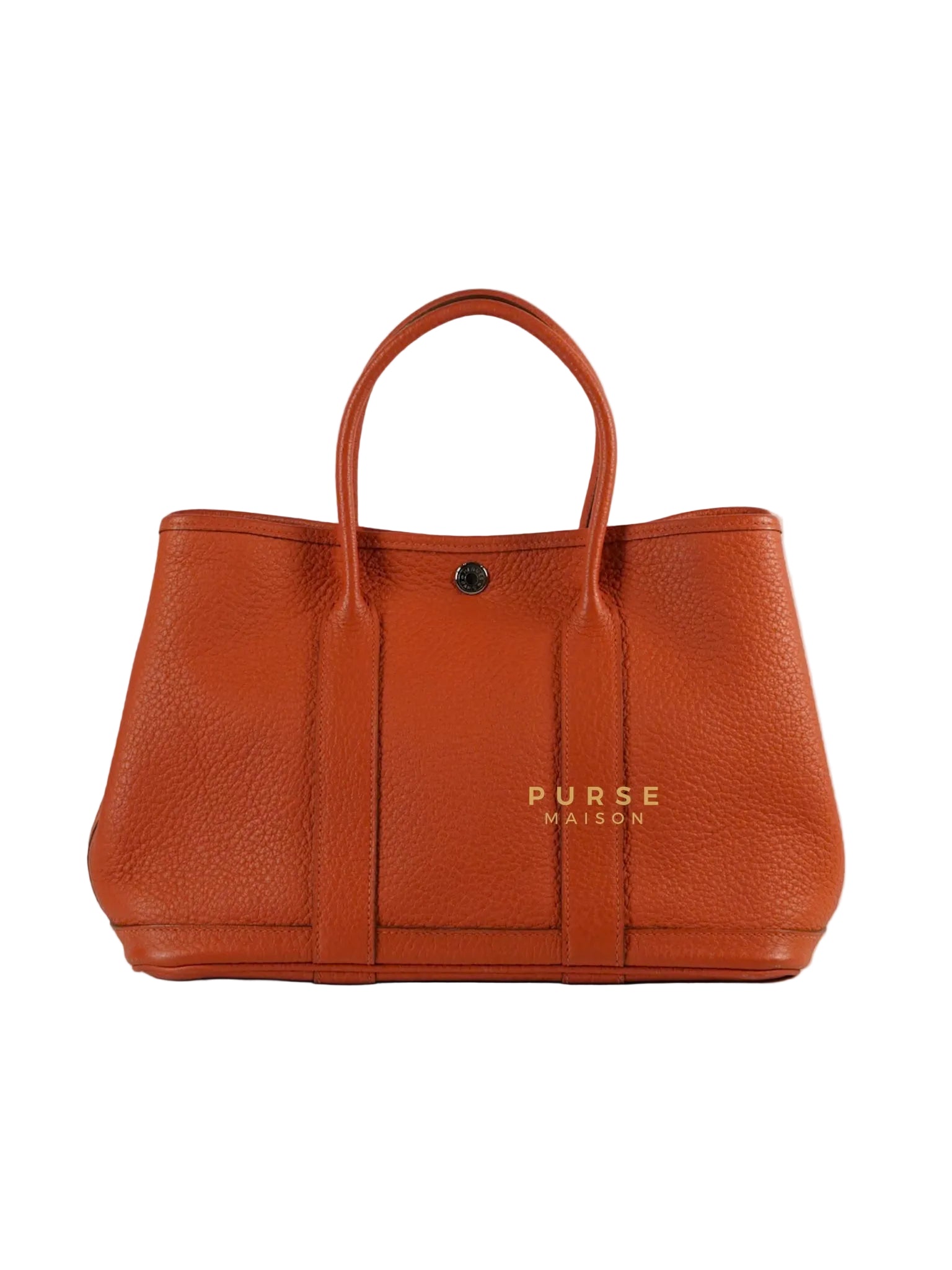 Garden Party 30 in Poppy Orange Negonda Leather PHW Stamp Square Q (2013) | Purse Maison Luxury Bags Shop