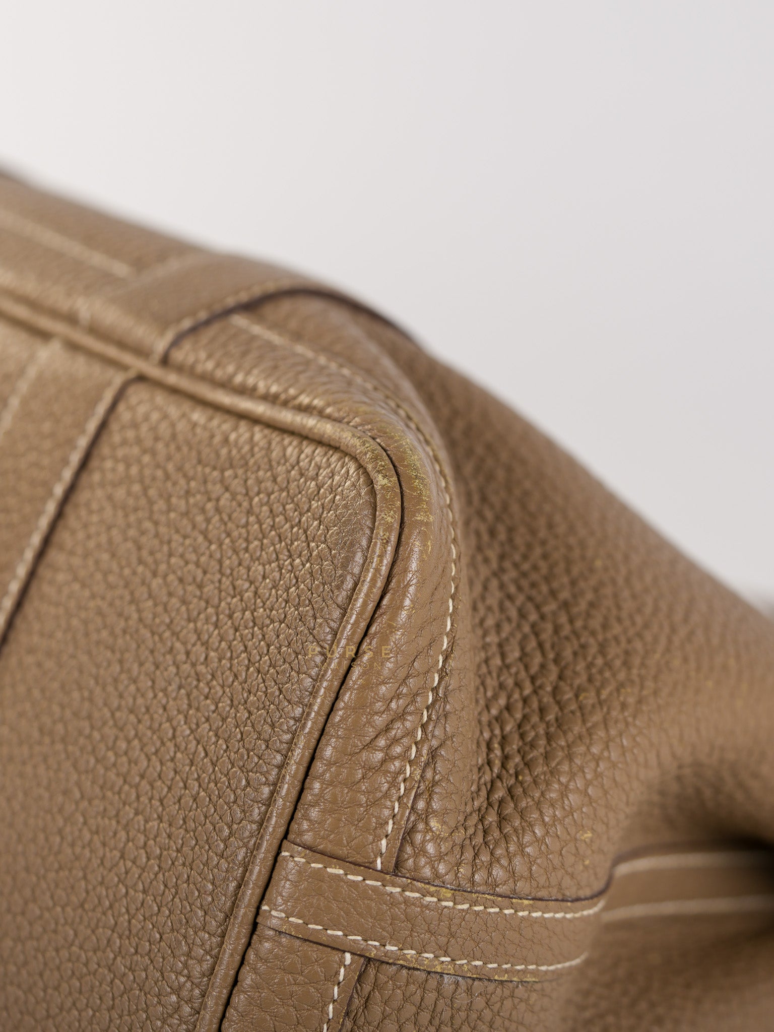 Garden Party Tote 30 (GPT) Etoupe Negonda Leather in Palladium Hardware Stamp Square R (2014) | Purse Maison Luxury Bags Shop