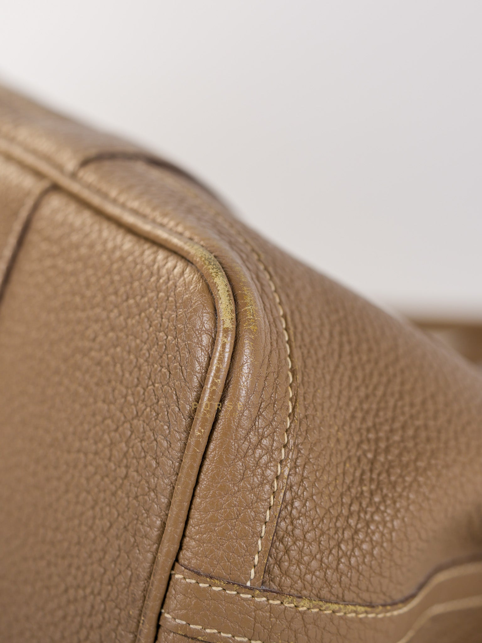 Garden Party Tote 30 (GPT) Etoupe Negonda Leather in Palladium Hardware Stamp Square R (2014) | Purse Maison Luxury Bags Shop