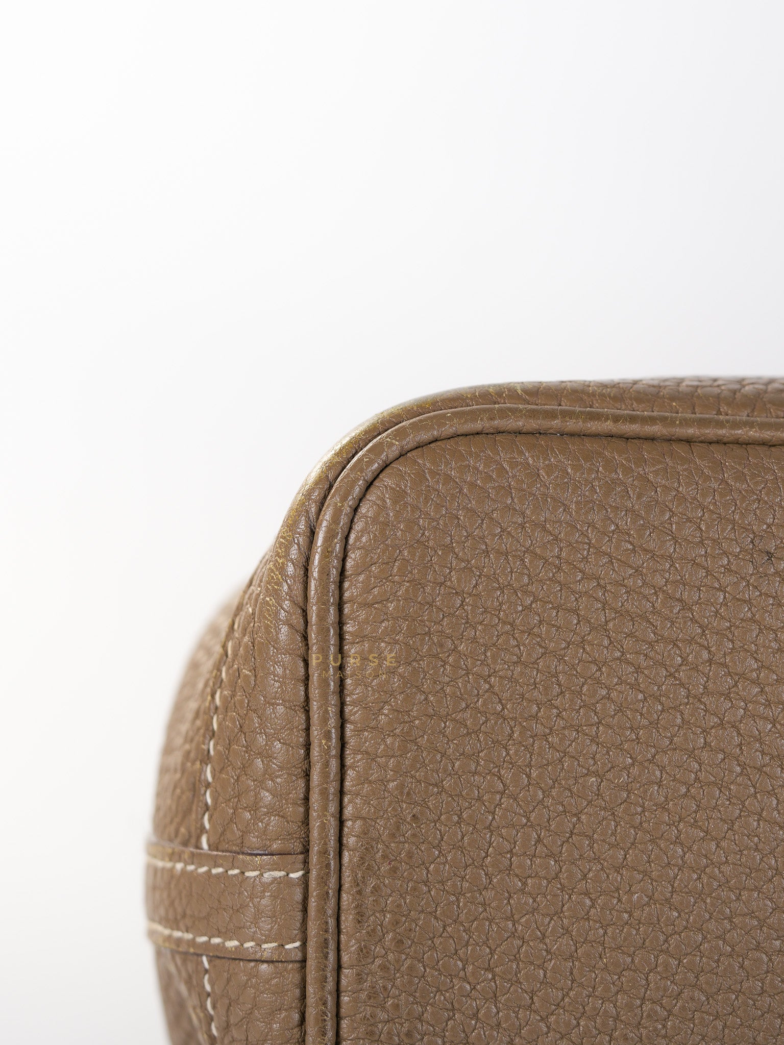 Garden Party Tote 30 (GPT) Etoupe Negonda Leather in Palladium Hardware Stamp Square R (2014) | Purse Maison Luxury Bags Shop