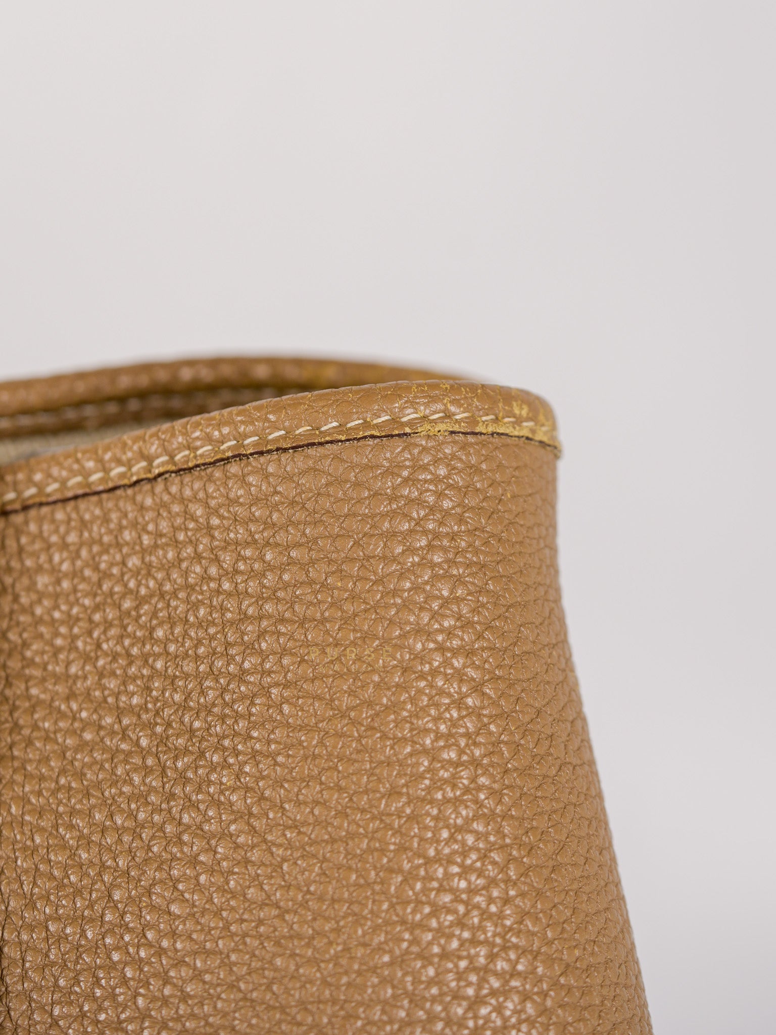 Garden Party Tote 30 (GPT) Etoupe Negonda Leather in Palladium Hardware Stamp Square R (2014) | Purse Maison Luxury Bags Shop