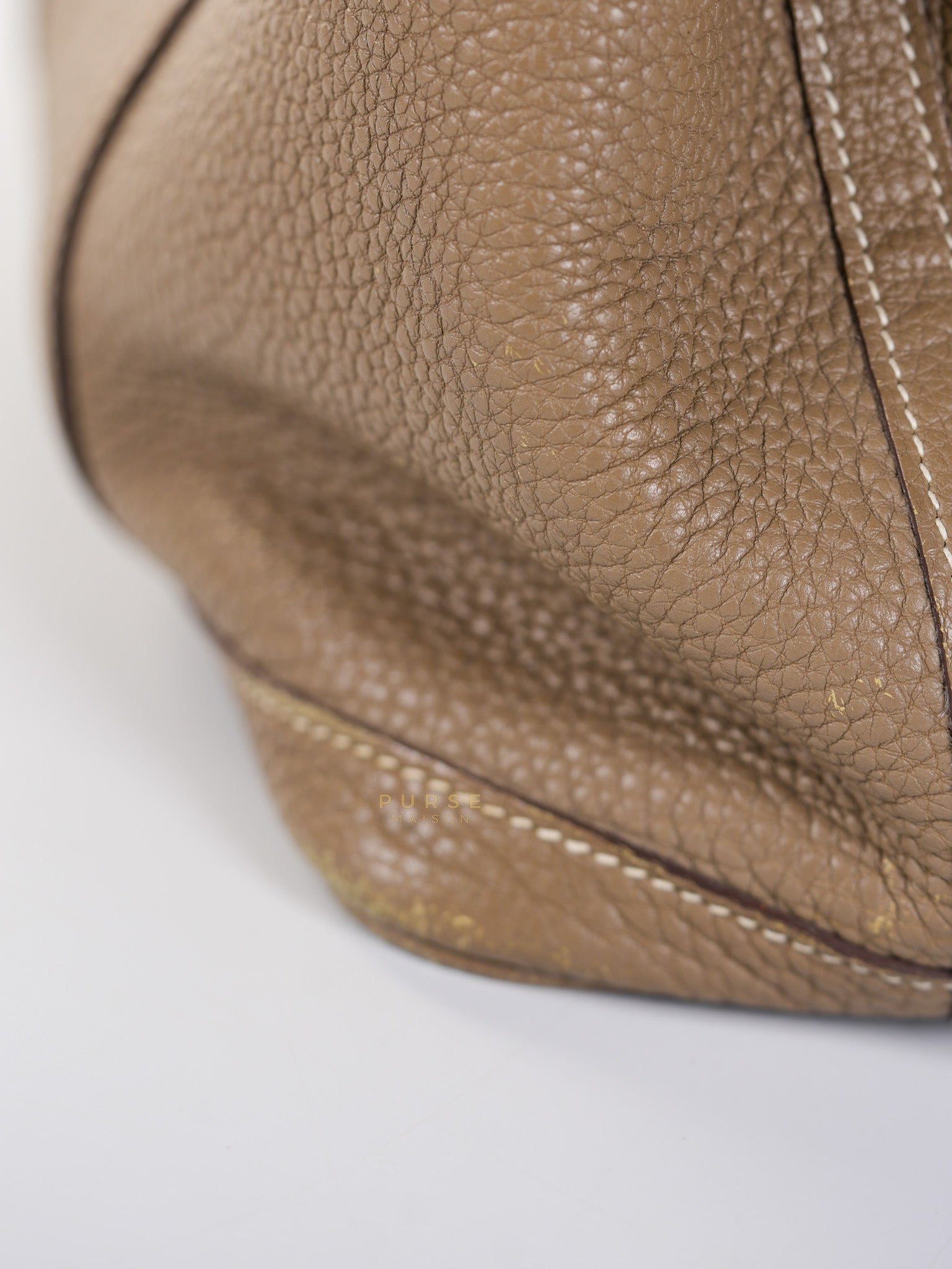 Garden Party Tote 30 (GPT) Etoupe Negonda Leather in Palladium Hardware Stamp Square R (2014) | Purse Maison Luxury Bags Shop