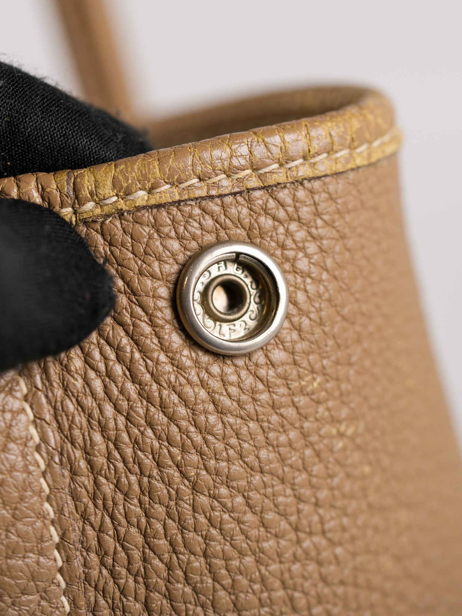 Garden Party Tote 30 (GPT) Etoupe Negonda Leather in Palladium Hardware Stamp Square R (2014) | Purse Maison Luxury Bags Shop