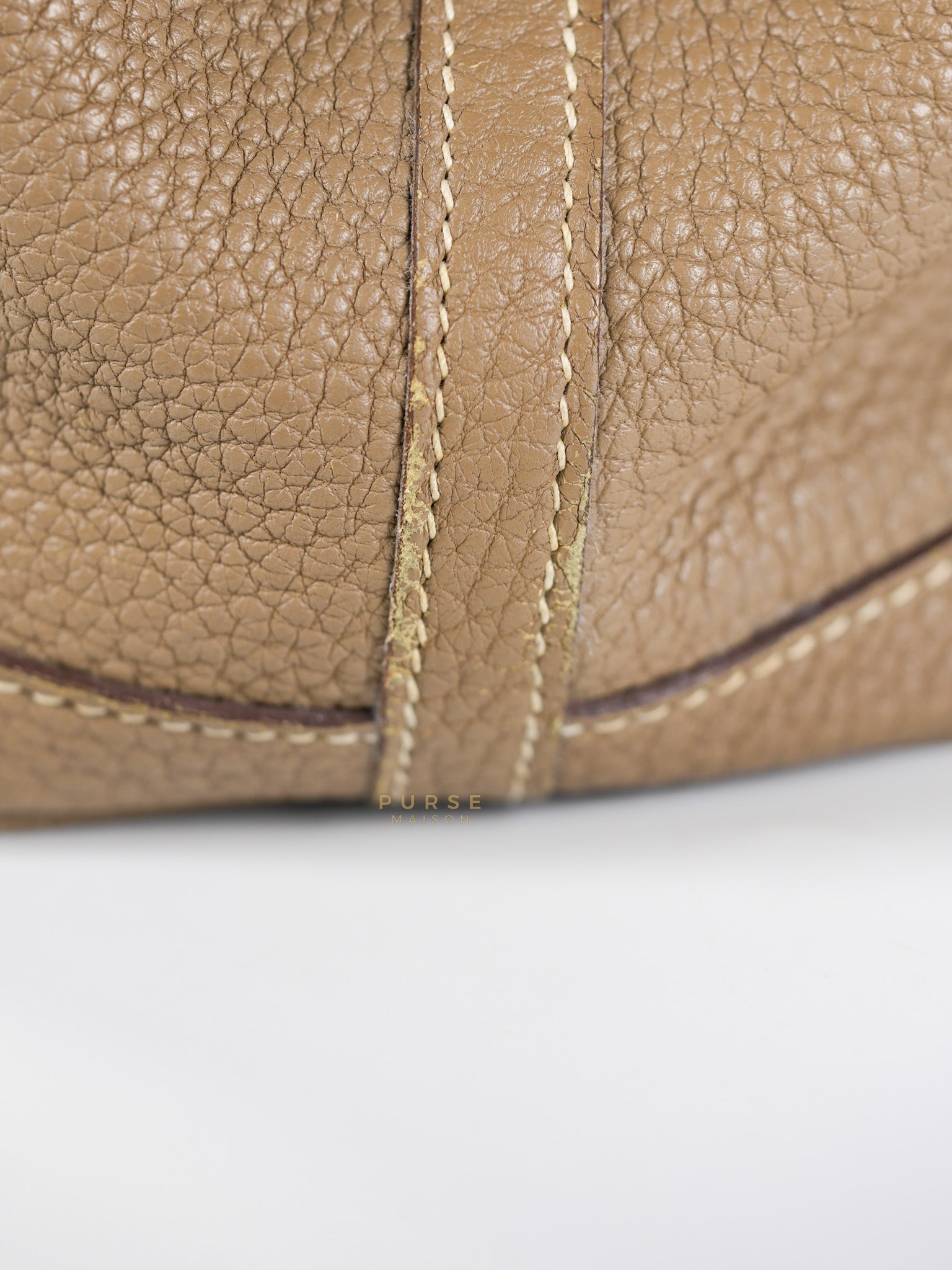 Garden Party Tote 30 (GPT) Etoupe Negonda Leather in Palladium Hardware Stamp Square R (2014) | Purse Maison Luxury Bags Shop