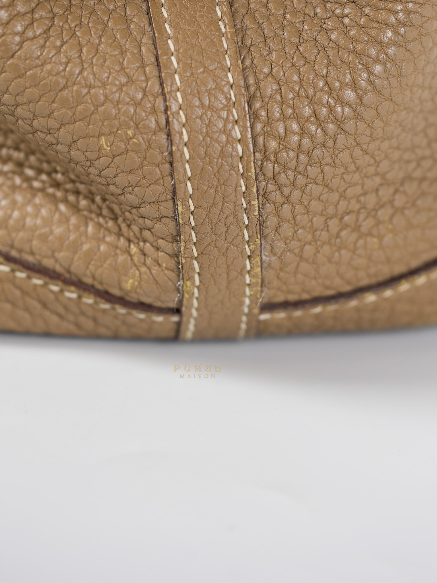 Garden Party Tote 30 (GPT) Etoupe Negonda Leather in Palladium Hardware Stamp Square R (2014) | Purse Maison Luxury Bags Shop