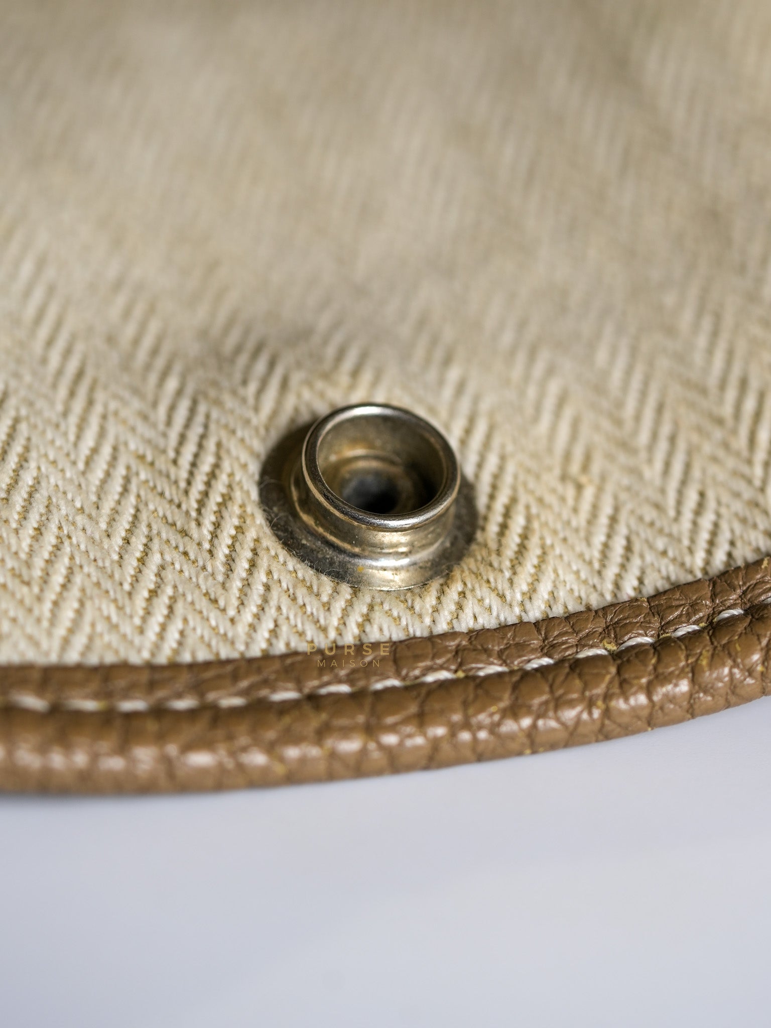 Garden Party Tote 30 (GPT) Etoupe Negonda Leather in Palladium Hardware Stamp Square R (2014) | Purse Maison Luxury Bags Shop