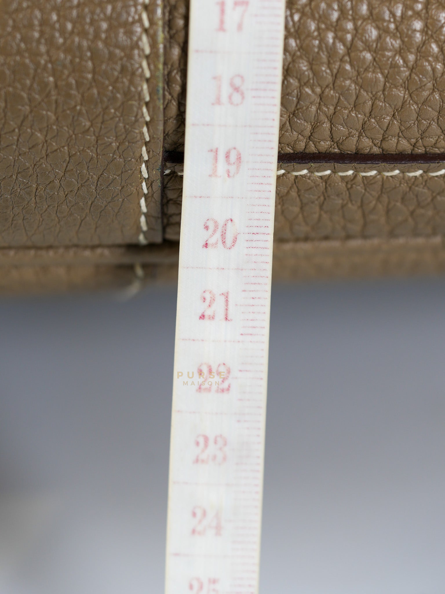 Garden Party Tote 30 (GPT) Etoupe Negonda Leather in Palladium Hardware Stamp Square R (2014) | Purse Maison Luxury Bags Shop