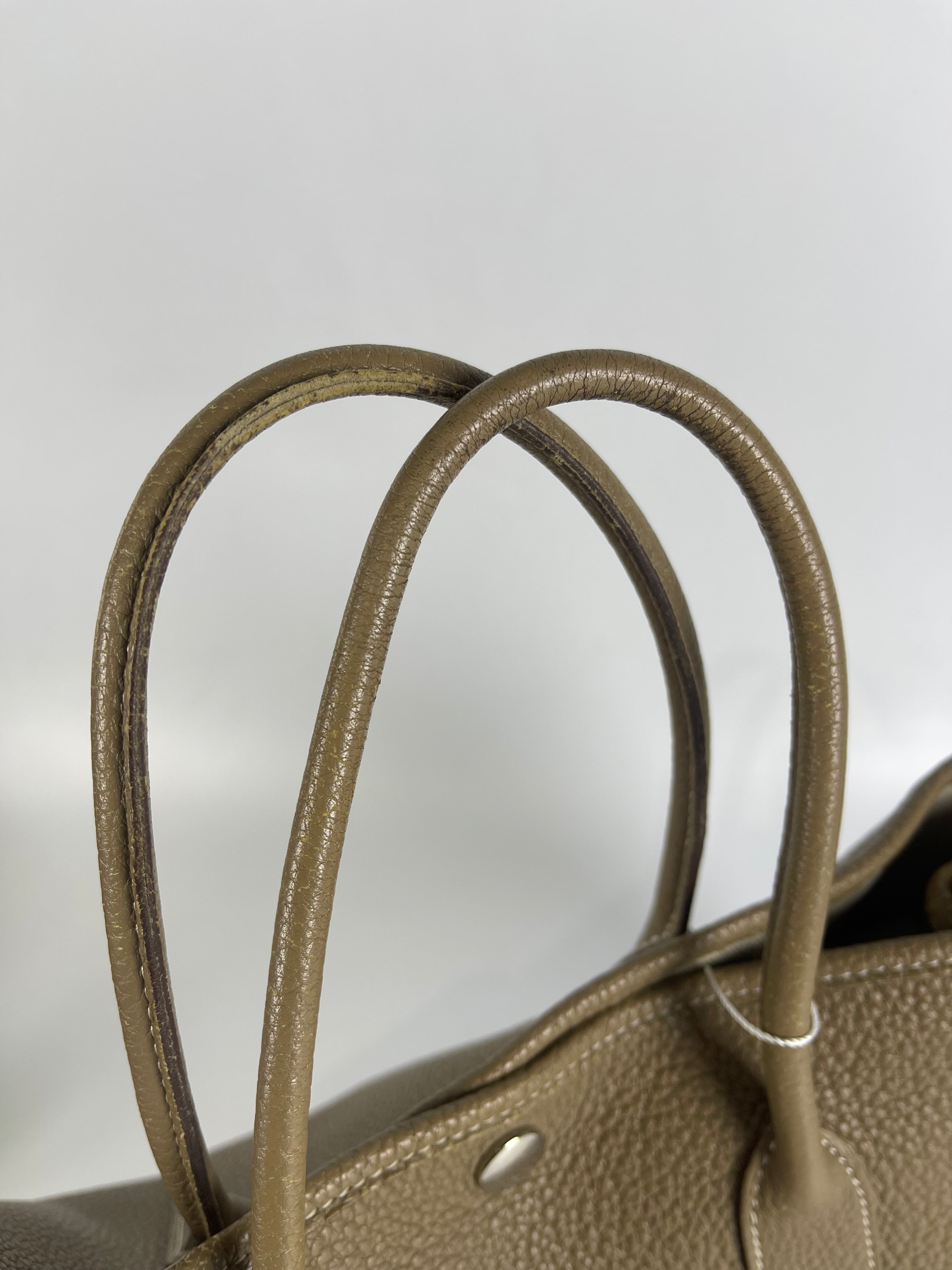 Garden Party Tote 30 (GPT) Etoupe Negonda Leather in Palladium Hardware Stamp Square R (2014) | Purse Maison Luxury Bags Shop