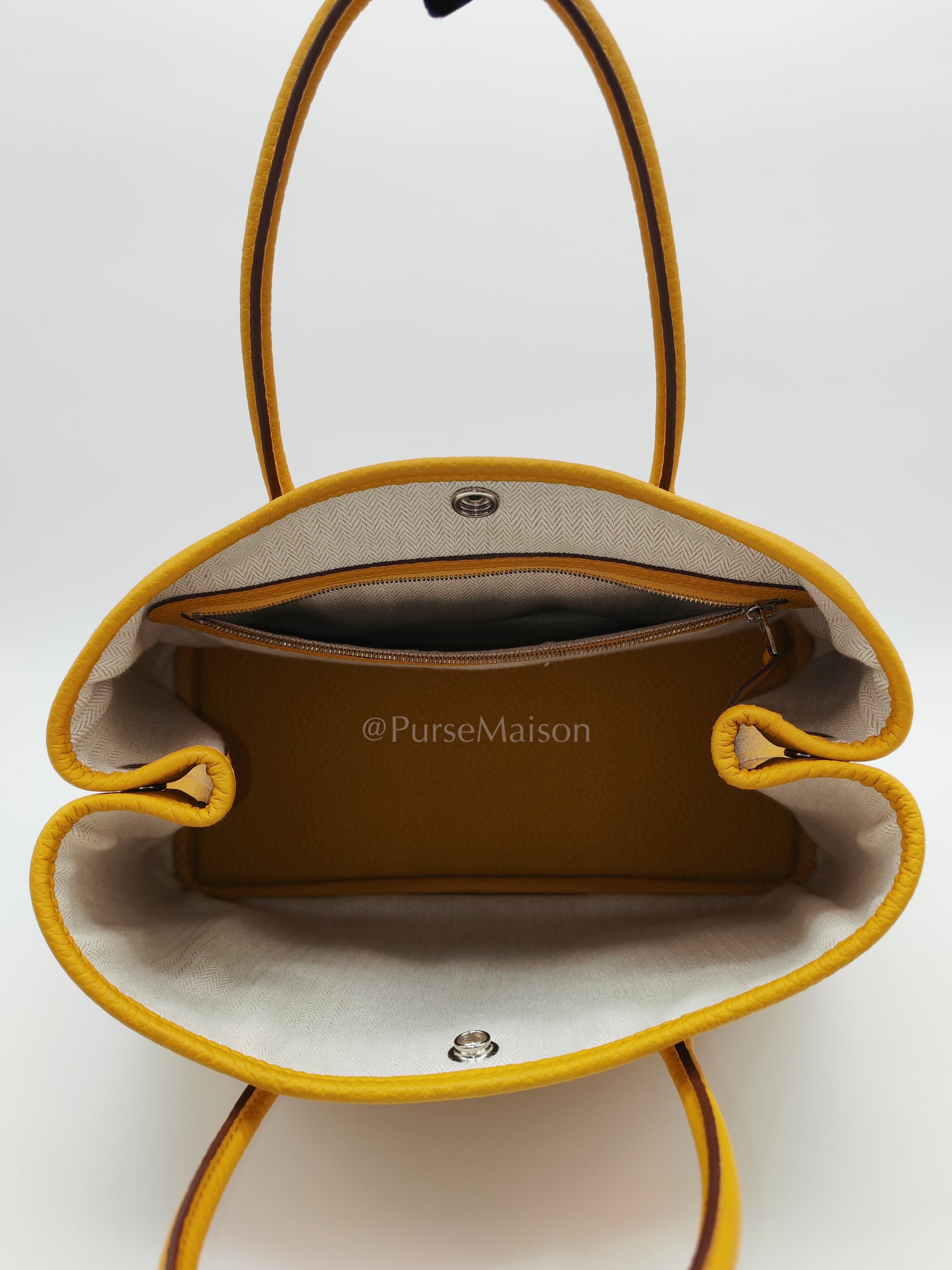 Garden Party Tote 30 (GPT) in Jaune Ambre Palladium Hardware Stamp D (2019) | Purse Maison Luxury Bags Shop