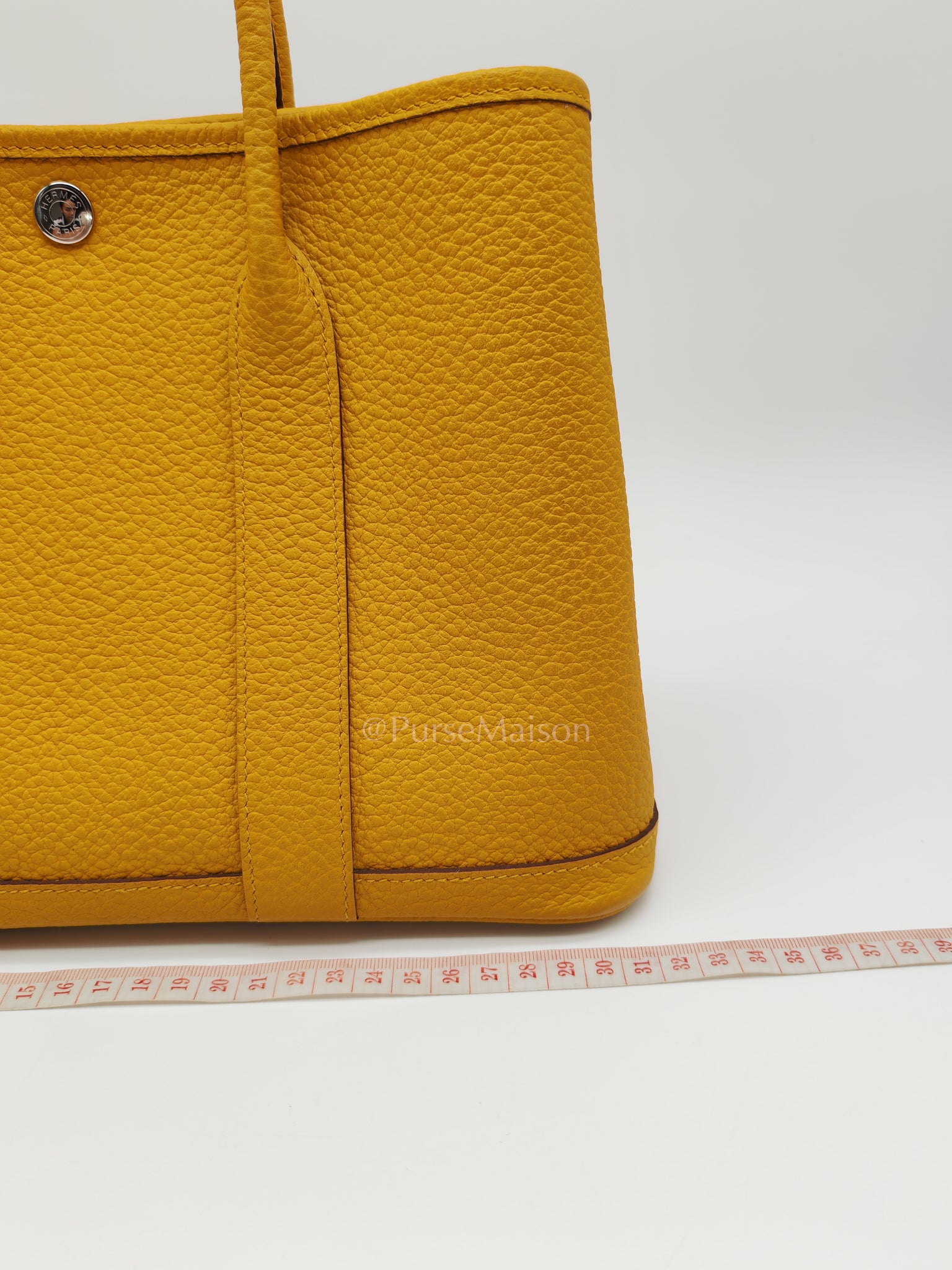 Garden Party Tote 30 (GPT) in Jaune Ambre Palladium Hardware Stamp D (2019) | Purse Maison Luxury Bags Shop