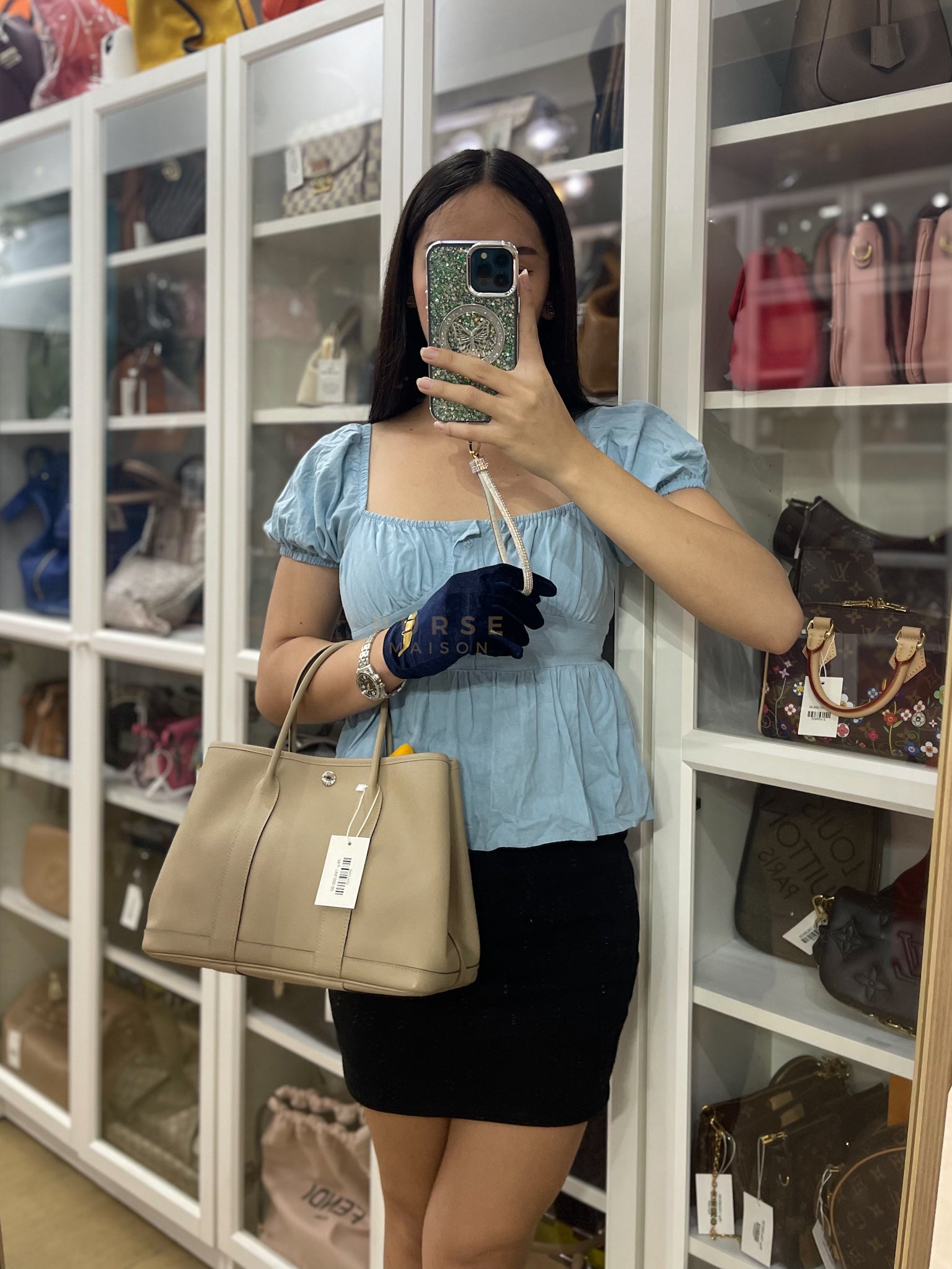 Garden Party Tote 30 (GPT) Trench in Epsom Leather and Palladium Hardware Stamp A (2017) | Purse Maison Luxury Bags Shop