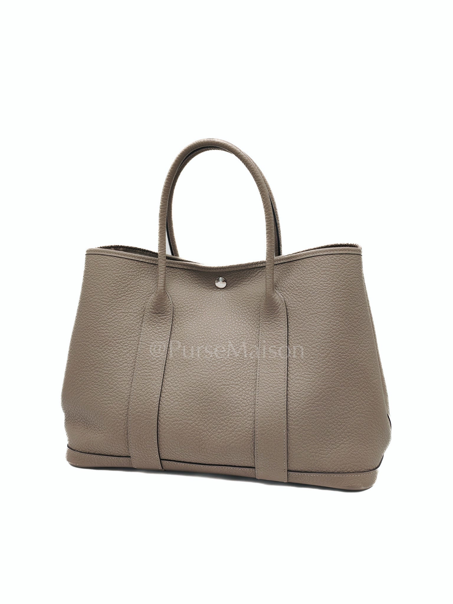 Garden Party Tote 36 (GPT) in Gris Asphalte in Vache Country Leather Stamp D (2019) | Purse Maison Luxury Bags Shop