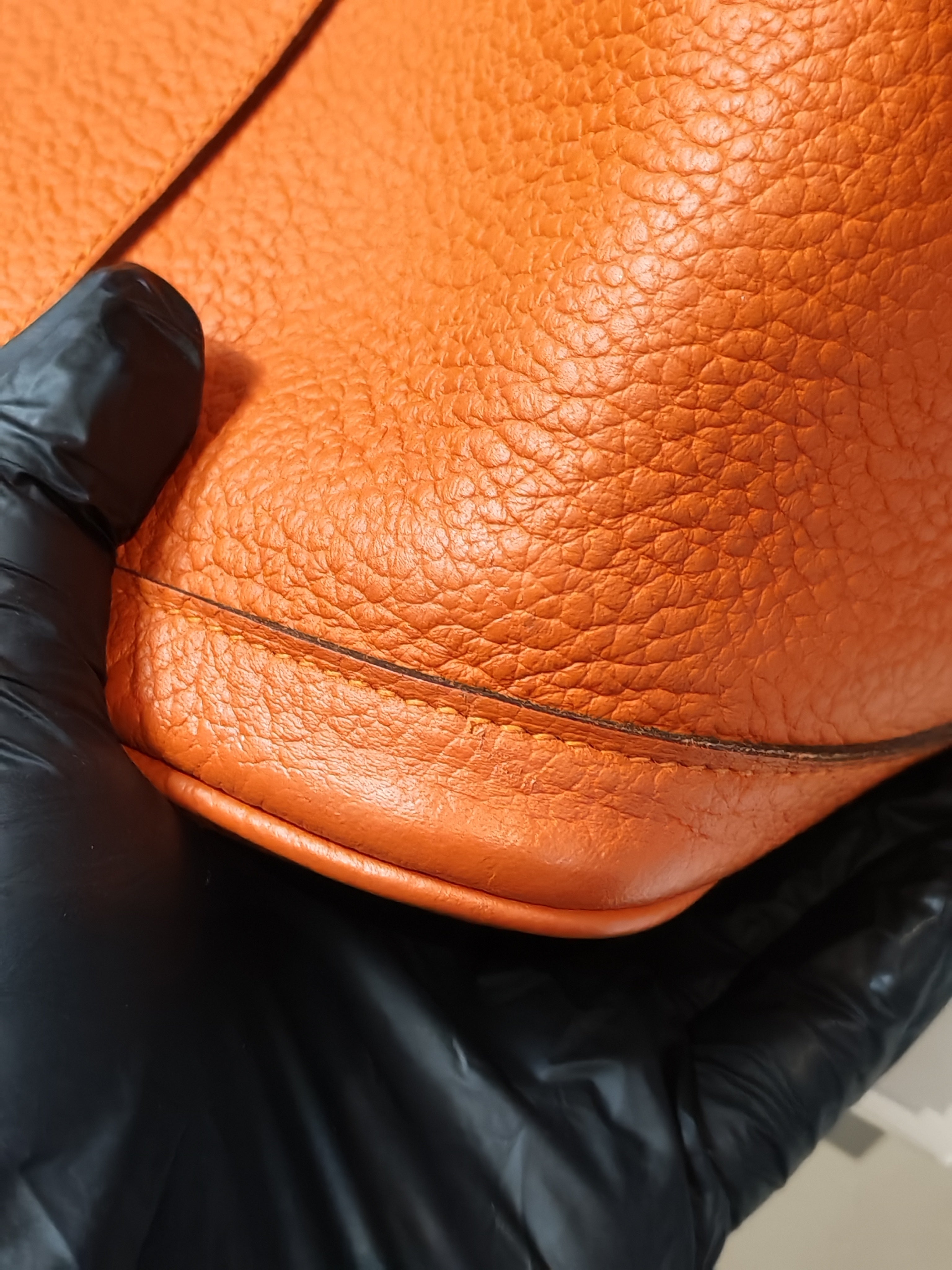 Garden Party Tote 36 (GPT) in Orange Clemence Leather and Palladium Hardware Stamp Square R | Purse Maison Luxury Bags Shop