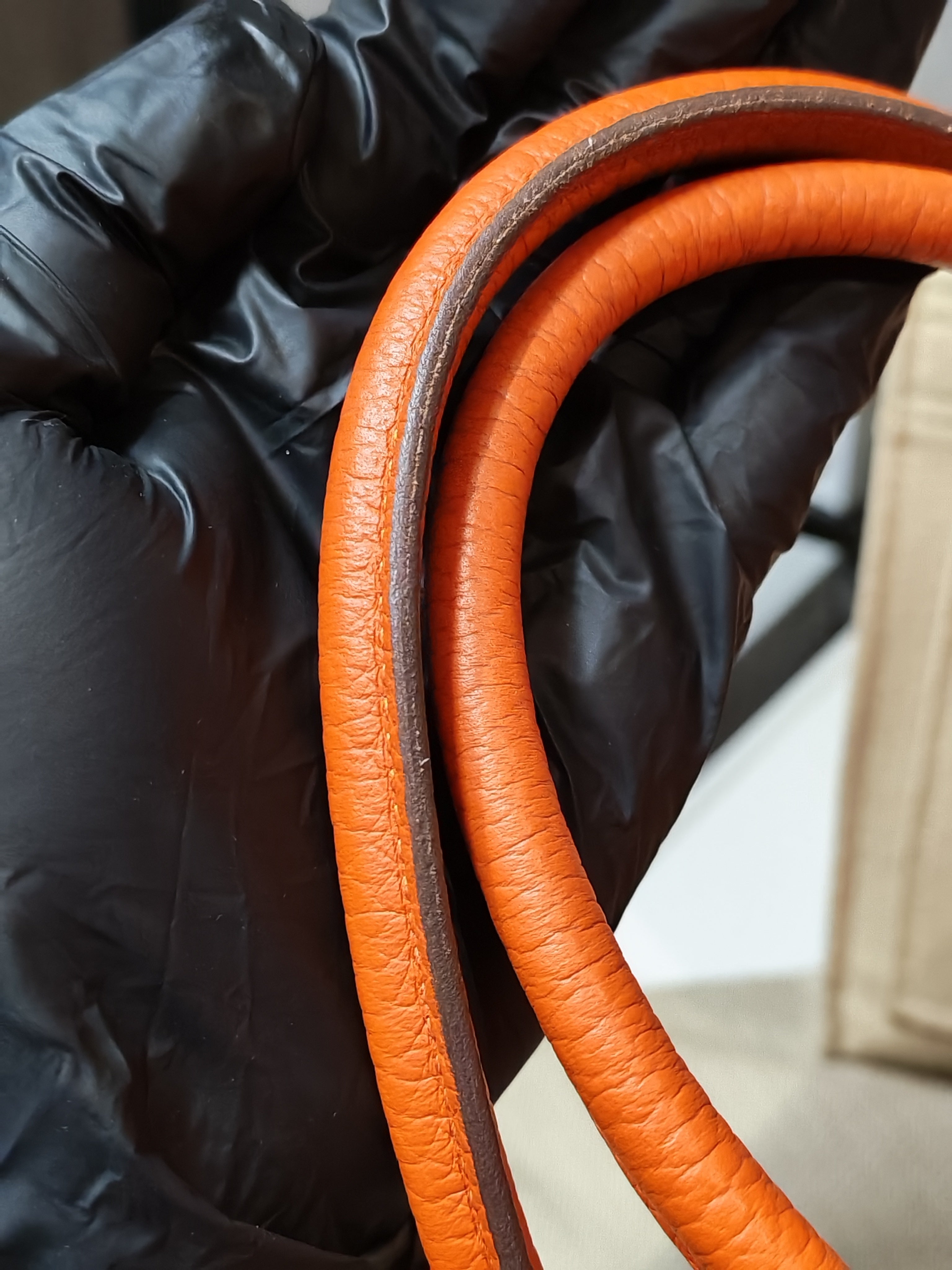 Garden Party Tote 36 (GPT) in Orange Clemence Leather and Palladium Hardware Stamp Square R | Purse Maison Luxury Bags Shop