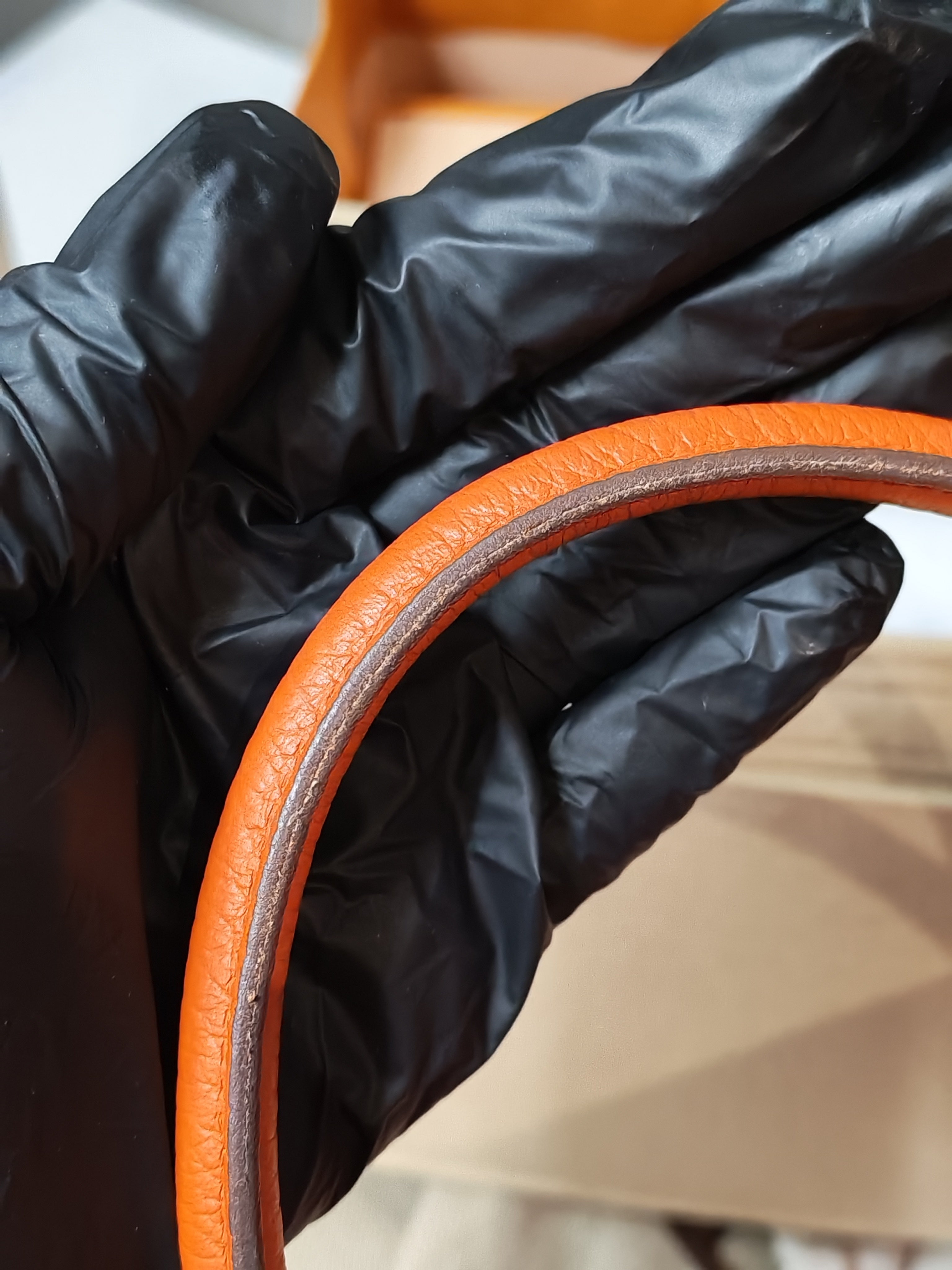 Garden Party Tote 36 (GPT) in Orange Clemence Leather and Palladium Hardware Stamp Square R | Purse Maison Luxury Bags Shop