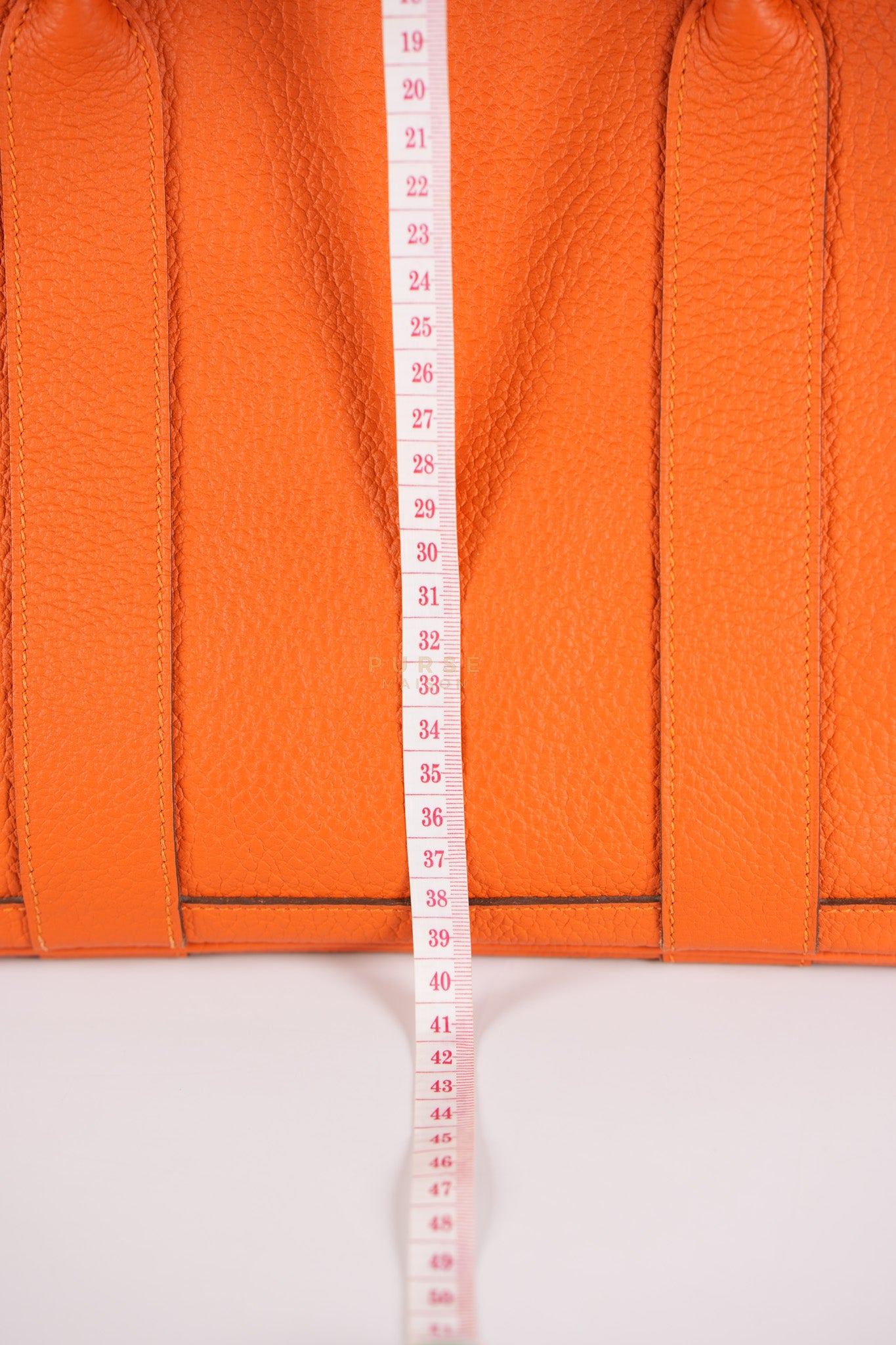 Garden Party Tote 36 (GPT) in Orange Clemence Leather and Palladium Hardware Stamp Square R | Purse Maison Luxury Bags Shop