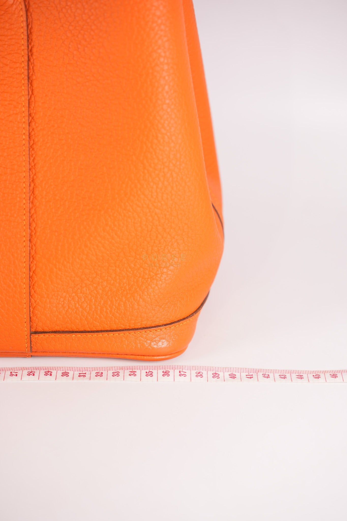 Garden Party Tote 36 (GPT) in Orange Clemence Leather and Palladium Hardware Stamp Square R | Purse Maison Luxury Bags Shop