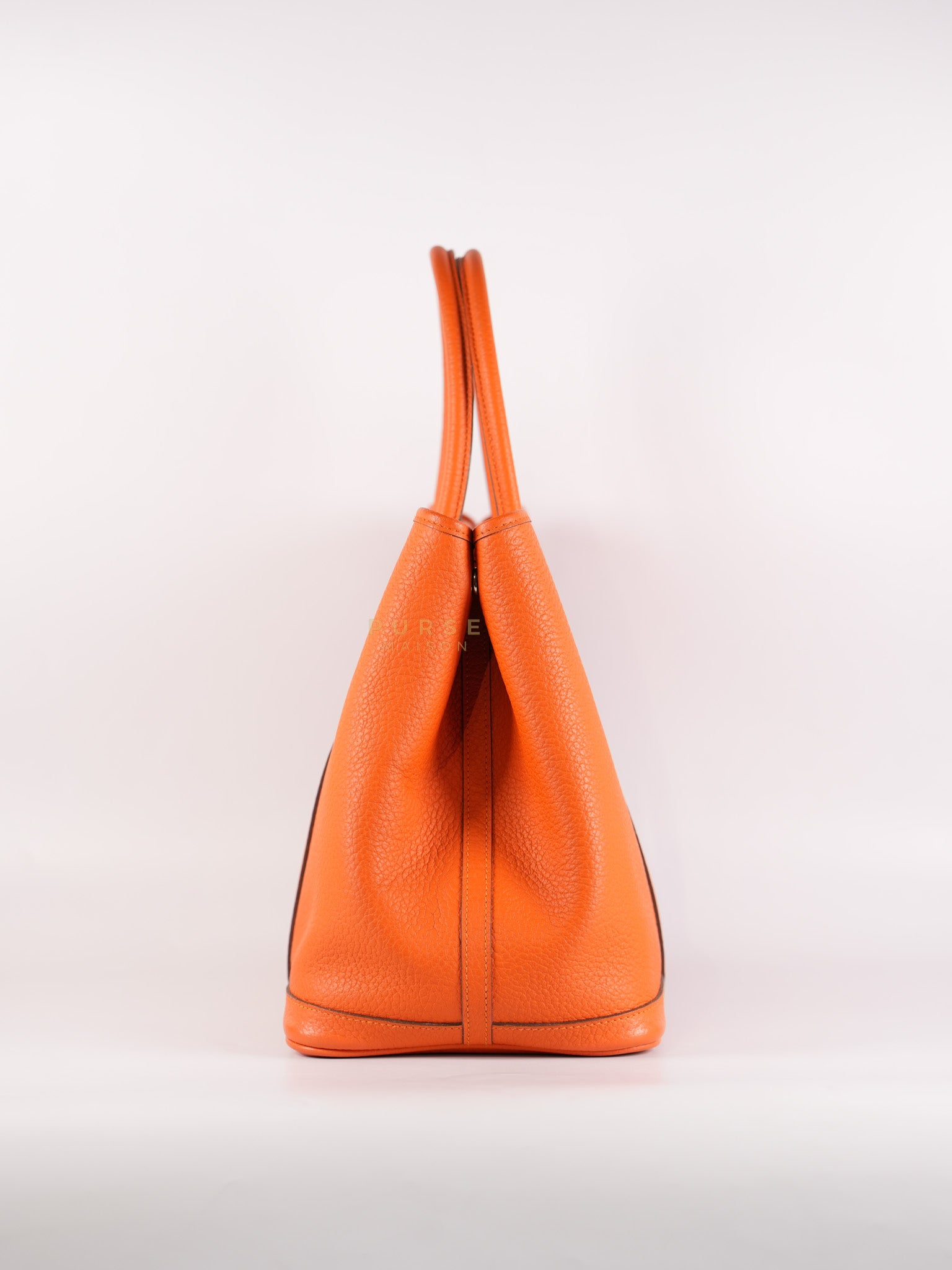 Garden Party Tote 36 (GPT) in Orange Clemence Leather and Palladium Hardware Stamp Square R | Purse Maison Luxury Bags Shop