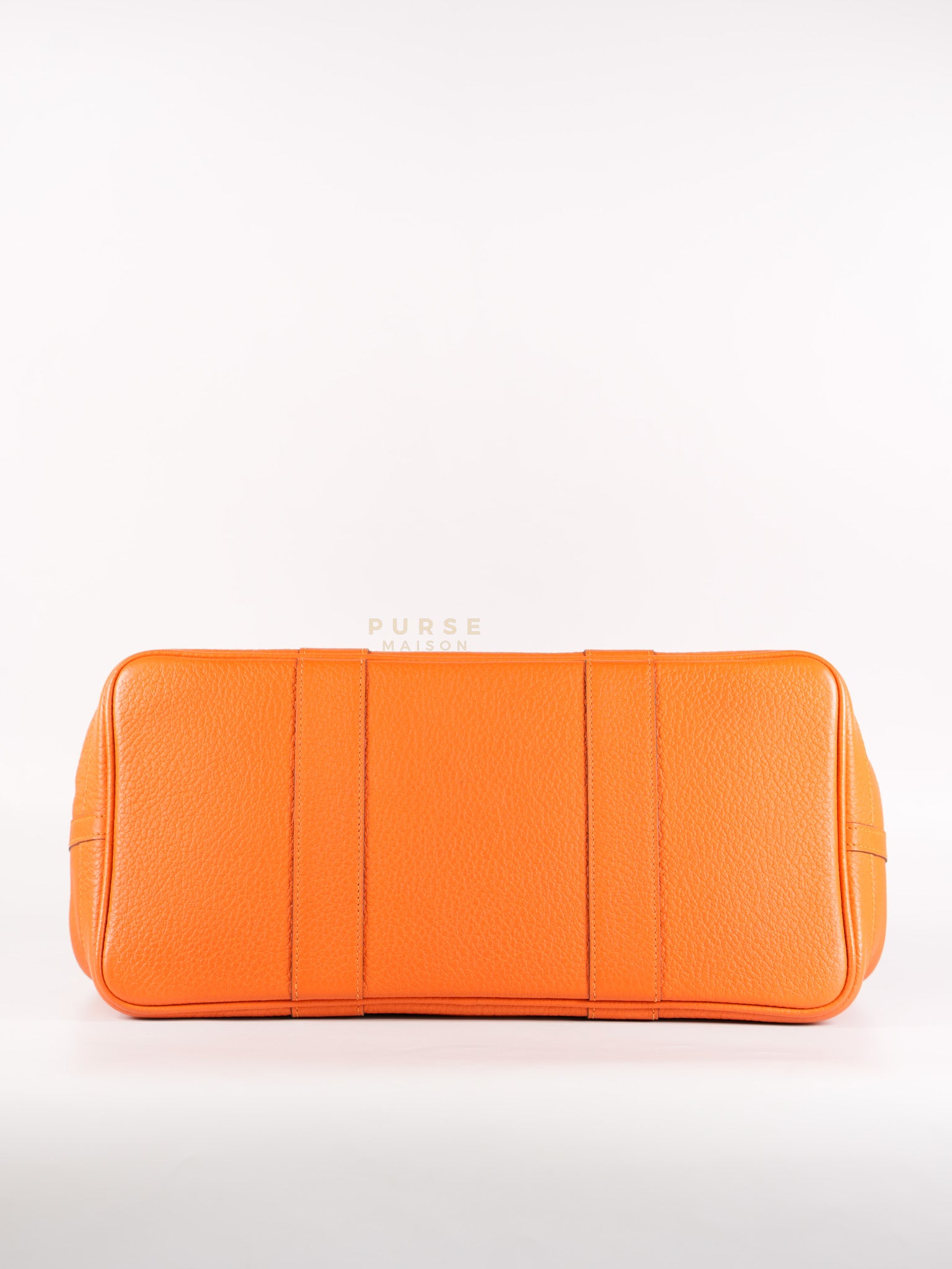 Garden Party Tote 36 (GPT) in Orange Clemence Leather and Palladium Hardware Stamp Square R | Purse Maison Luxury Bags Shop