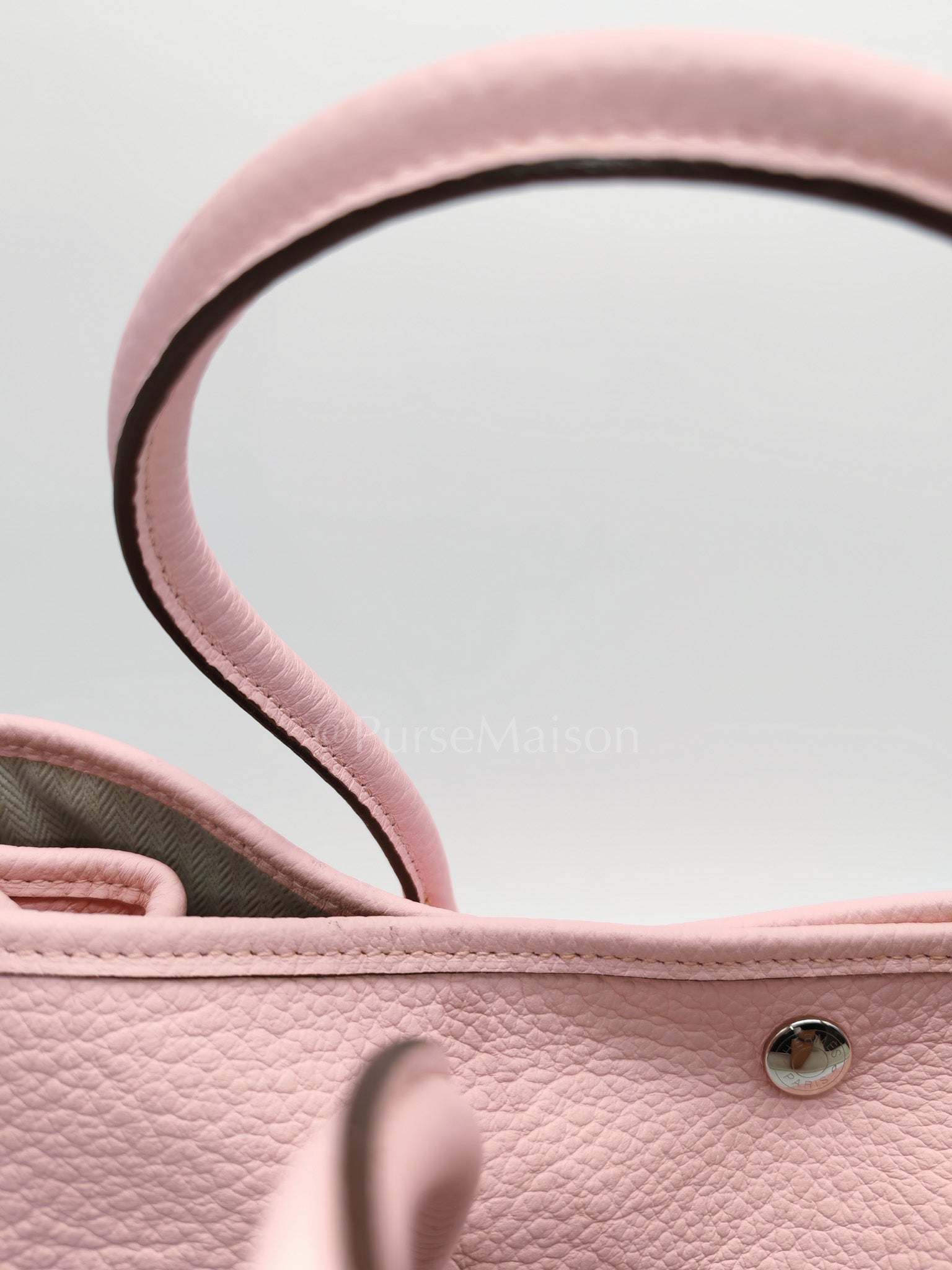 Garden Party Tote 36 (GPT) in Sakura Pink Clemence Leather ang Palladium Hardware Stamp T (2015) | Purse Maison Luxury Bags Shop