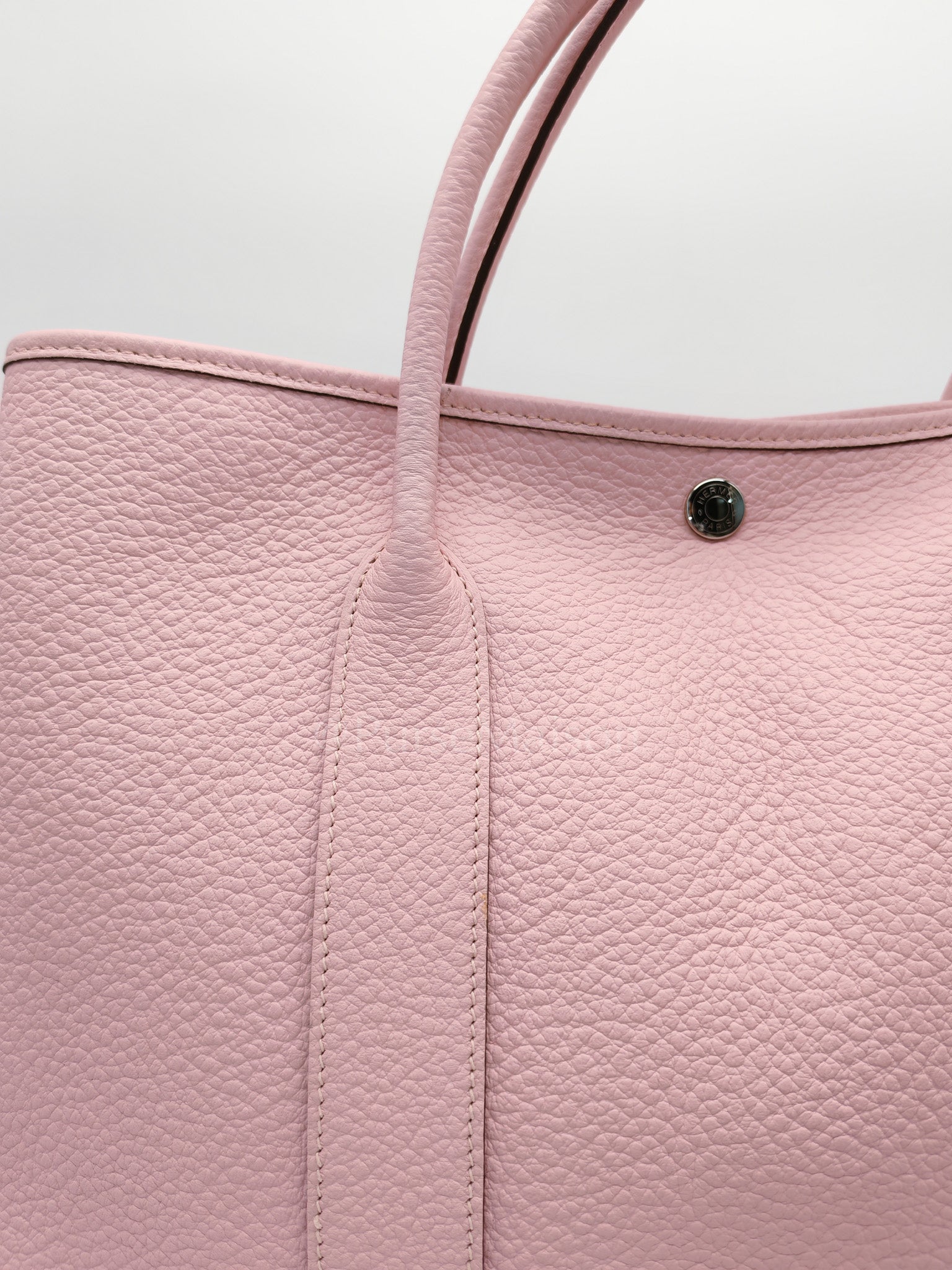 Garden Party Tote 36 (GPT) in Sakura Pink Clemence Leather ang Palladium Hardware Stamp T (2015) | Purse Maison Luxury Bags Shop