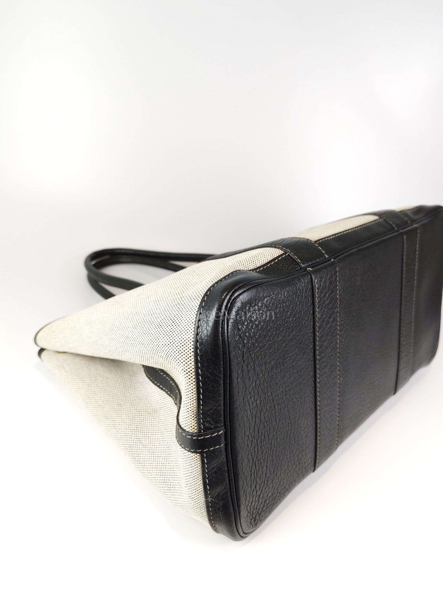 Garden Party Tote 36 (GPT) Toile/Black Leather and Canvas Handbag Stamp Square H (2004) | Purse Maison Luxury Bags Shop