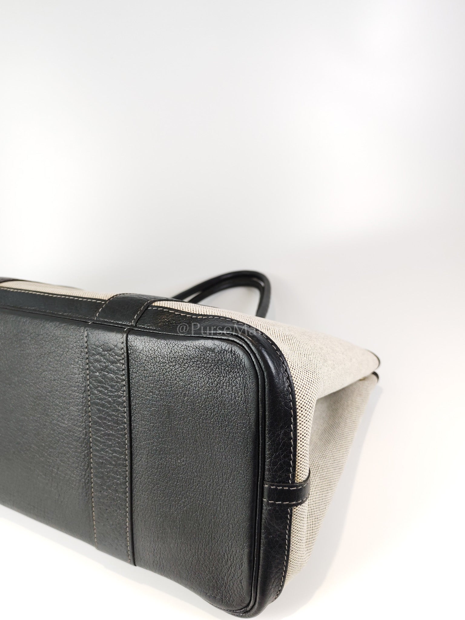 Garden Party Tote 36 (GPT) Toile/Black Leather and Canvas Handbag Stamp Square H (2004) | Purse Maison Luxury Bags Shop