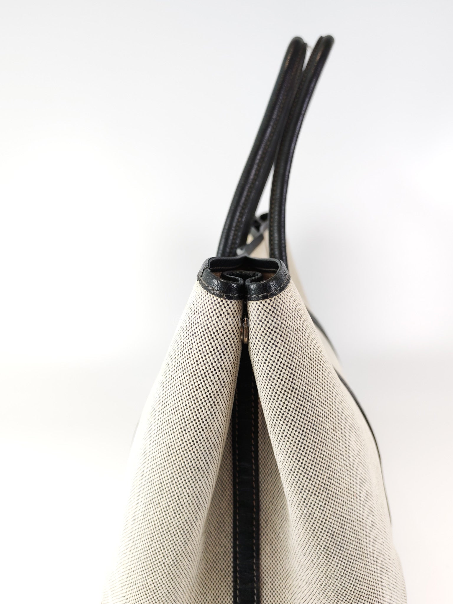 Garden Party Tote 36 (GPT) Toile/Black Leather and Canvas Handbag Stamp Square H (2004) | Purse Maison Luxury Bags Shop