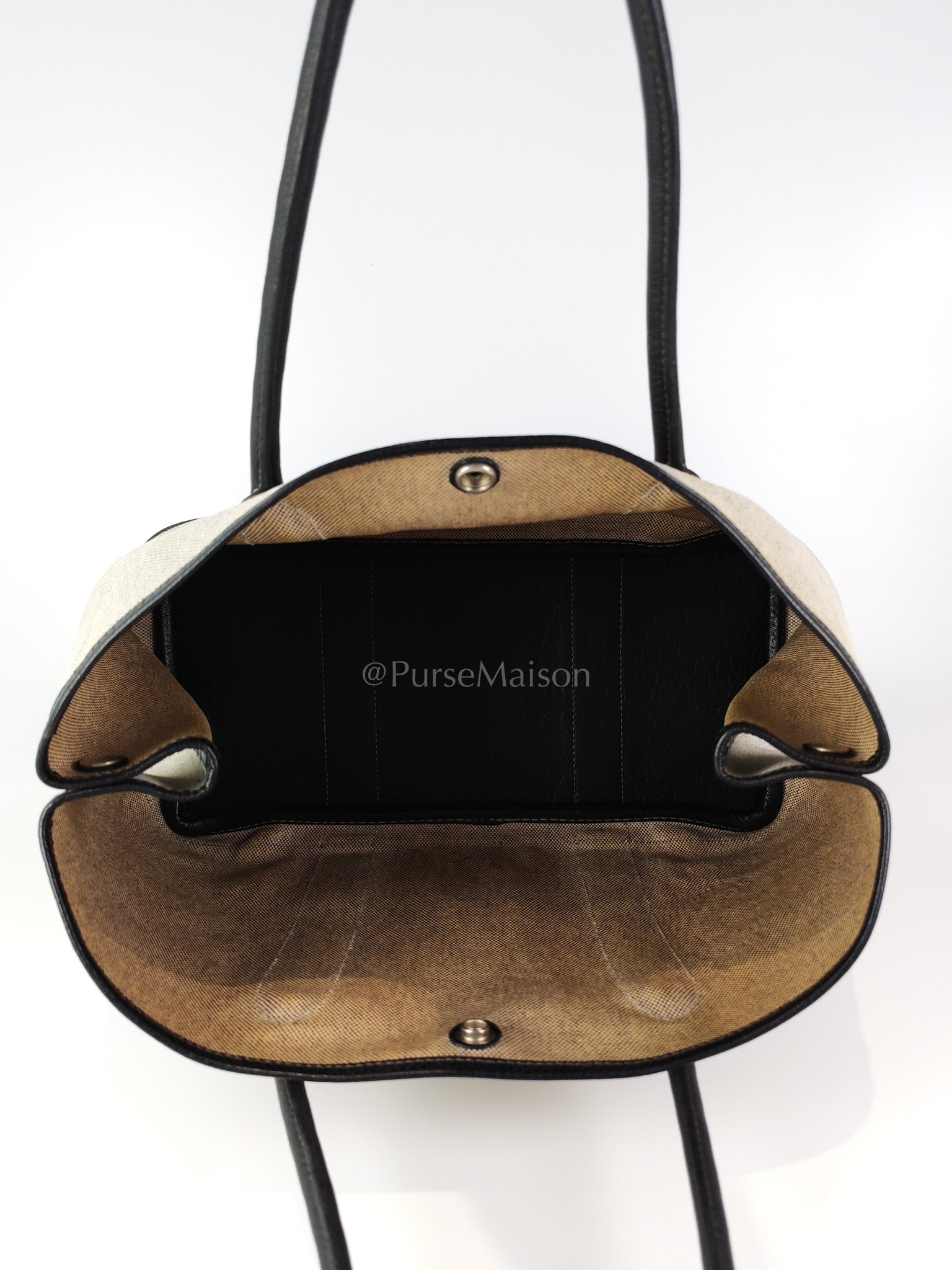 Garden Party Tote 36 (GPT) Toile/Black Leather and Canvas Handbag Stamp Square H (2004) | Purse Maison Luxury Bags Shop