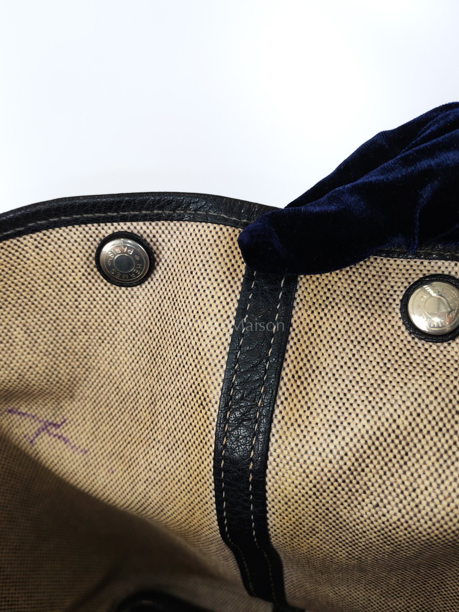 Garden Party Tote 36 (GPT) Toile/Black Leather and Canvas Handbag Stamp Square H (2004) | Purse Maison Luxury Bags Shop