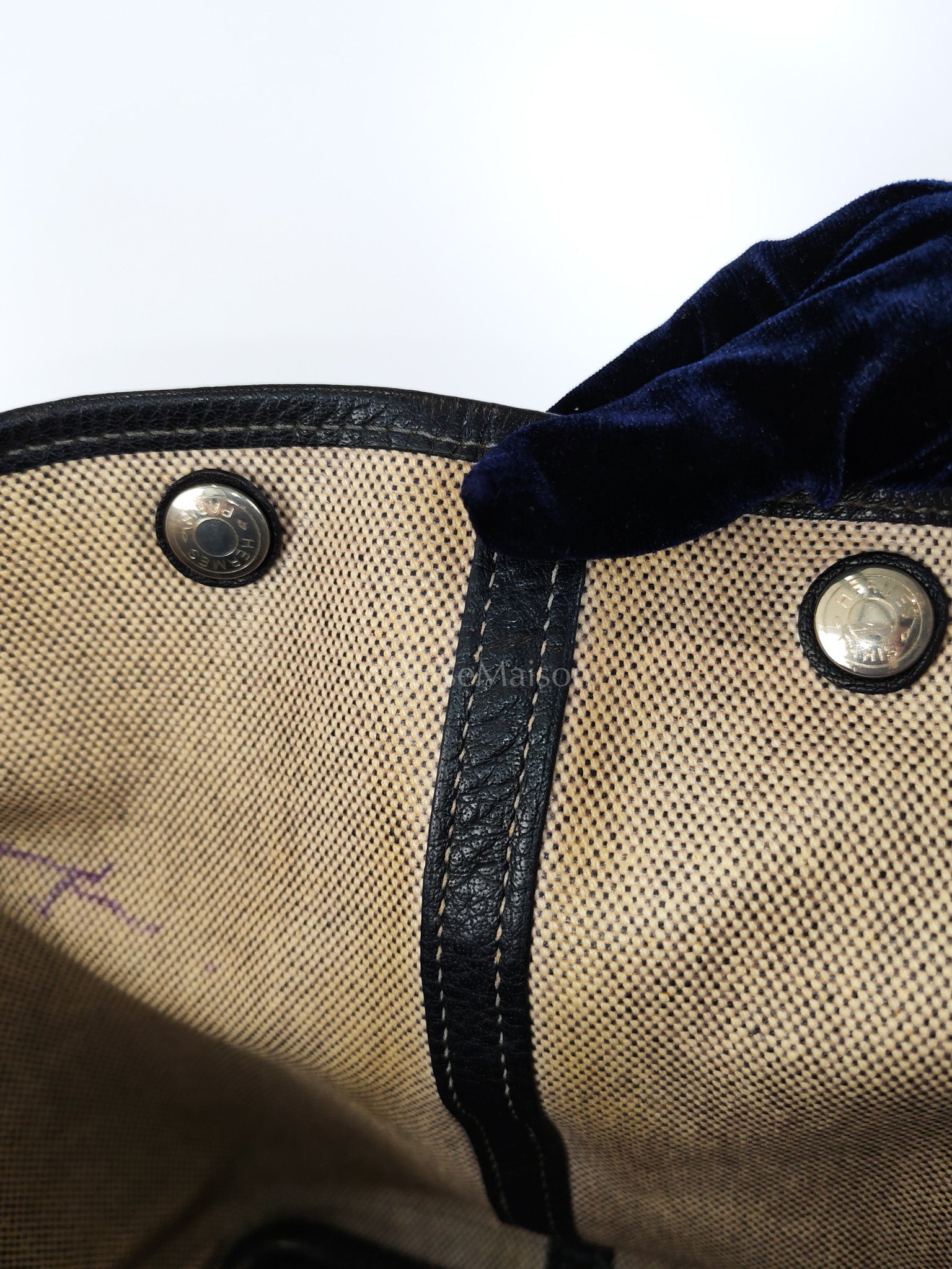 Garden Party Tote 36 (GPT) Toile/Black Leather and Canvas Handbag Stamp Square H (2004) | Purse Maison Luxury Bags Shop