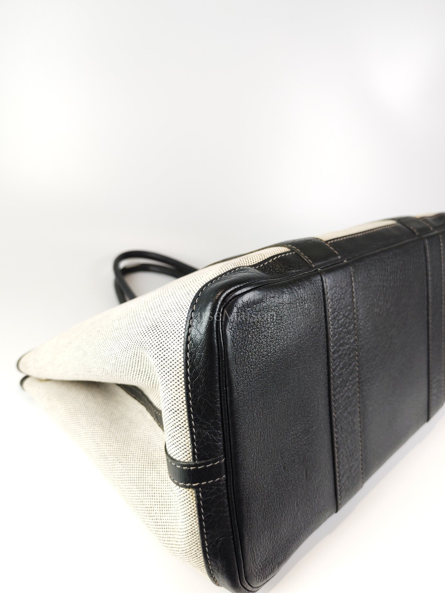 Garden Party Tote 36 (GPT) Toile/Black Leather and Canvas Handbag Stamp Square H (2004) | Purse Maison Luxury Bags Shop