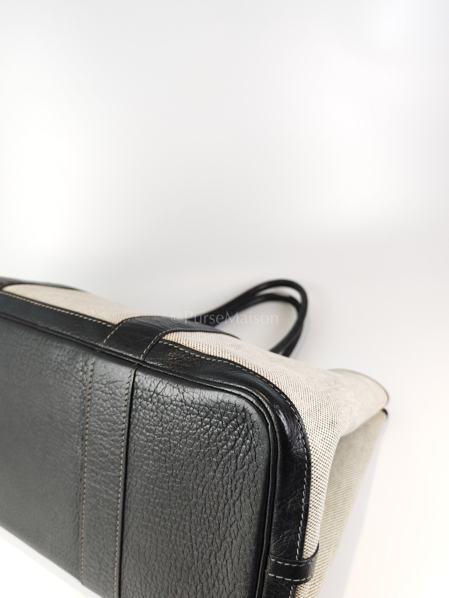 Garden Party Tote 36 (GPT) Toile/Black Leather and Canvas Handbag Stamp Square H (2004) | Purse Maison Luxury Bags Shop